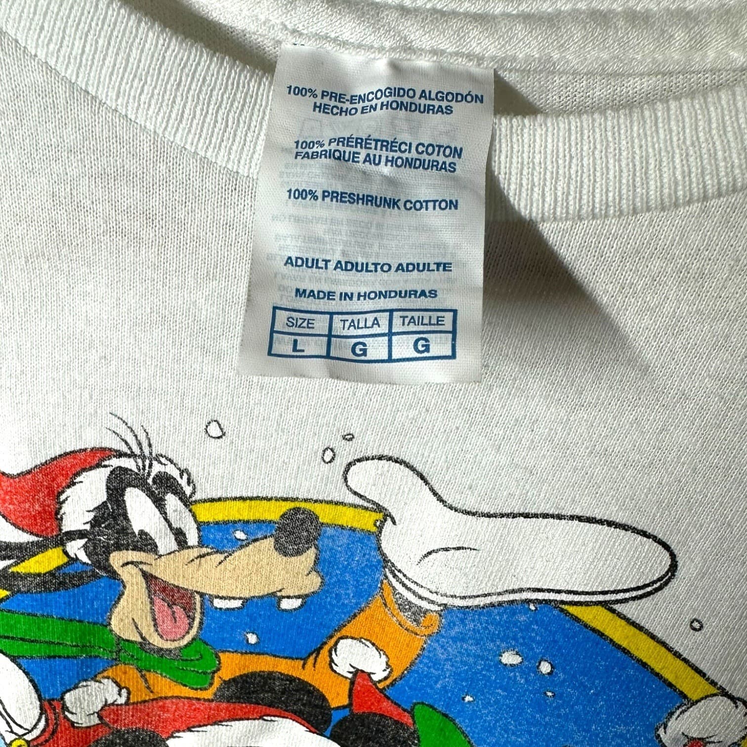 Disney Mickey Mouse Friends Sleigh Christmas Holiday T Shirt Men's Large White - Thumbnail 6