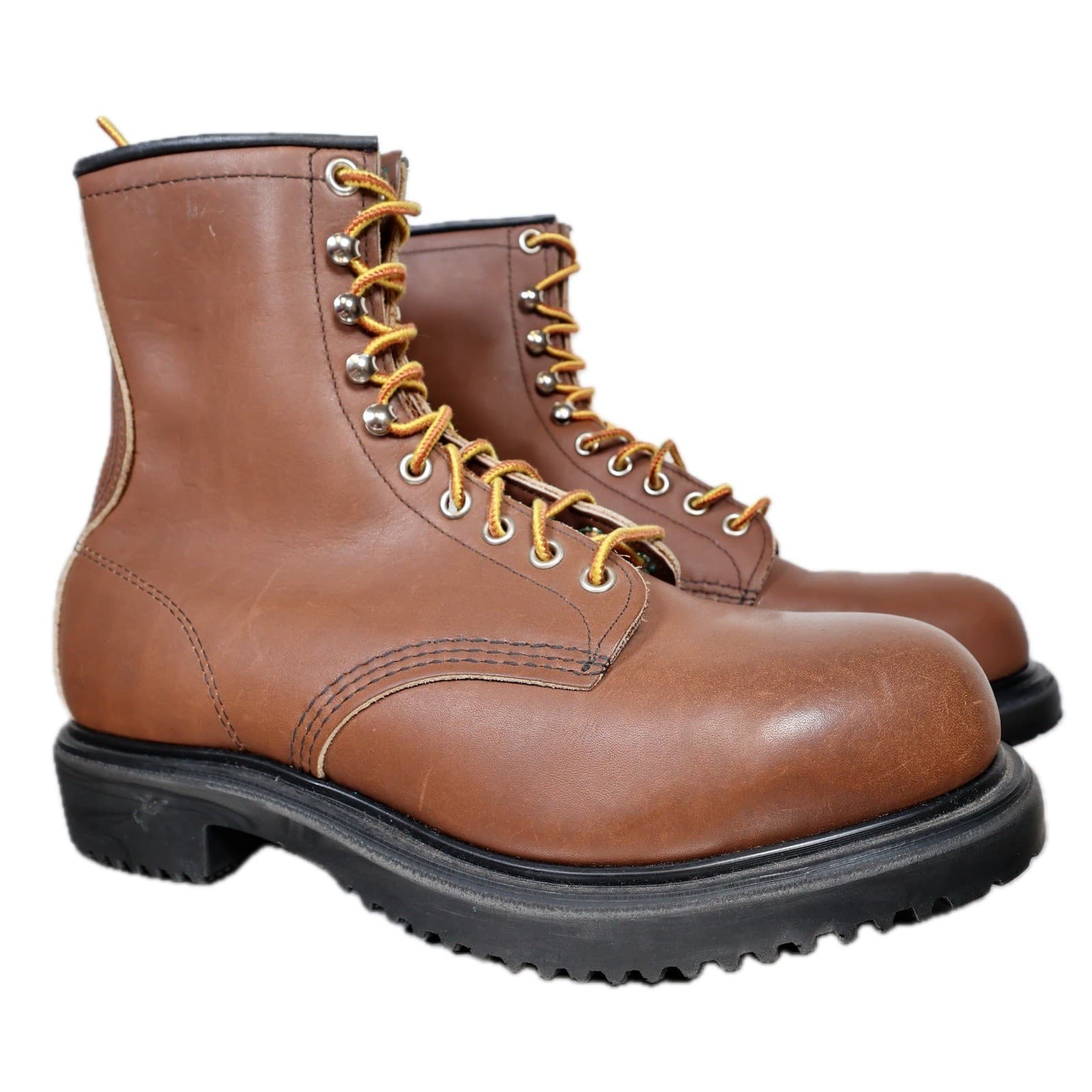 Red Wing 2233 Steel Toe Boots Mens 8 E2 Brown Leather Work Safety Made in USA - Thumbnail 4