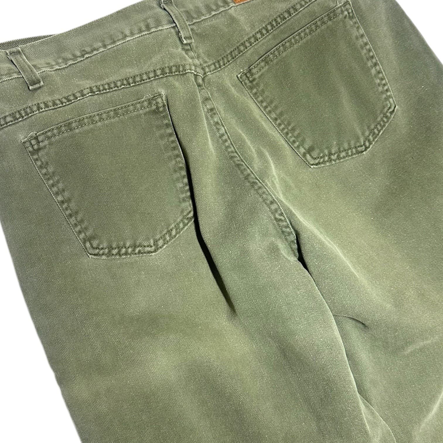 Hunt Club Womens 18 Tall Olive Green High Rise Straight Leg Jeans Cotton - Thumbnail 4