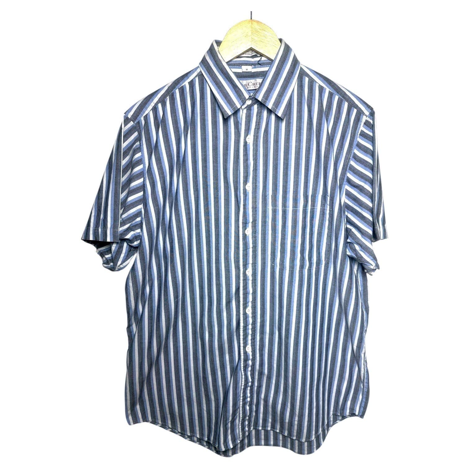 Ash Creek Trading Mens Striped Short Sleeve Button Up Shirt Size Medium - Thumbnail 4