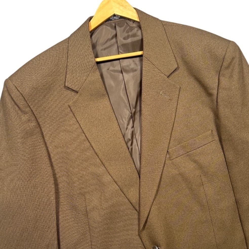 Haband Executive Division Blazer Mens 48L Brown 2 Button Sport Coat - Thumbnail 4