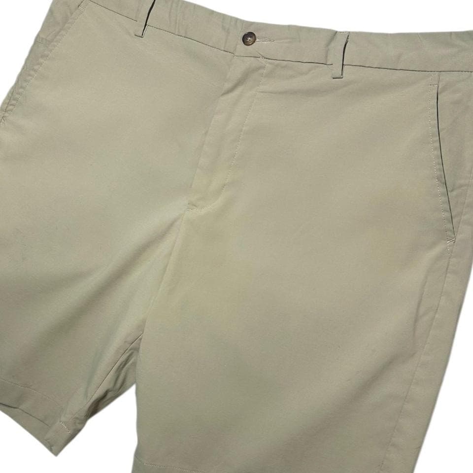 Greg Norman Men's Size 38 Khaki Flat Front Performance Golf Shorts Stretch - Thumbnail 3