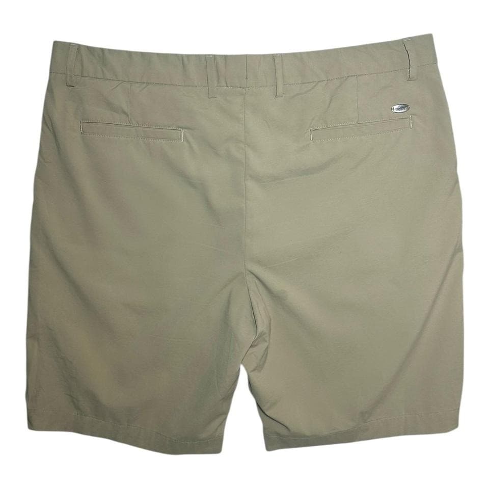 Greg Norman Men's Size 38 Khaki Flat Front Performance Golf Shorts Stretch - Thumbnail 2