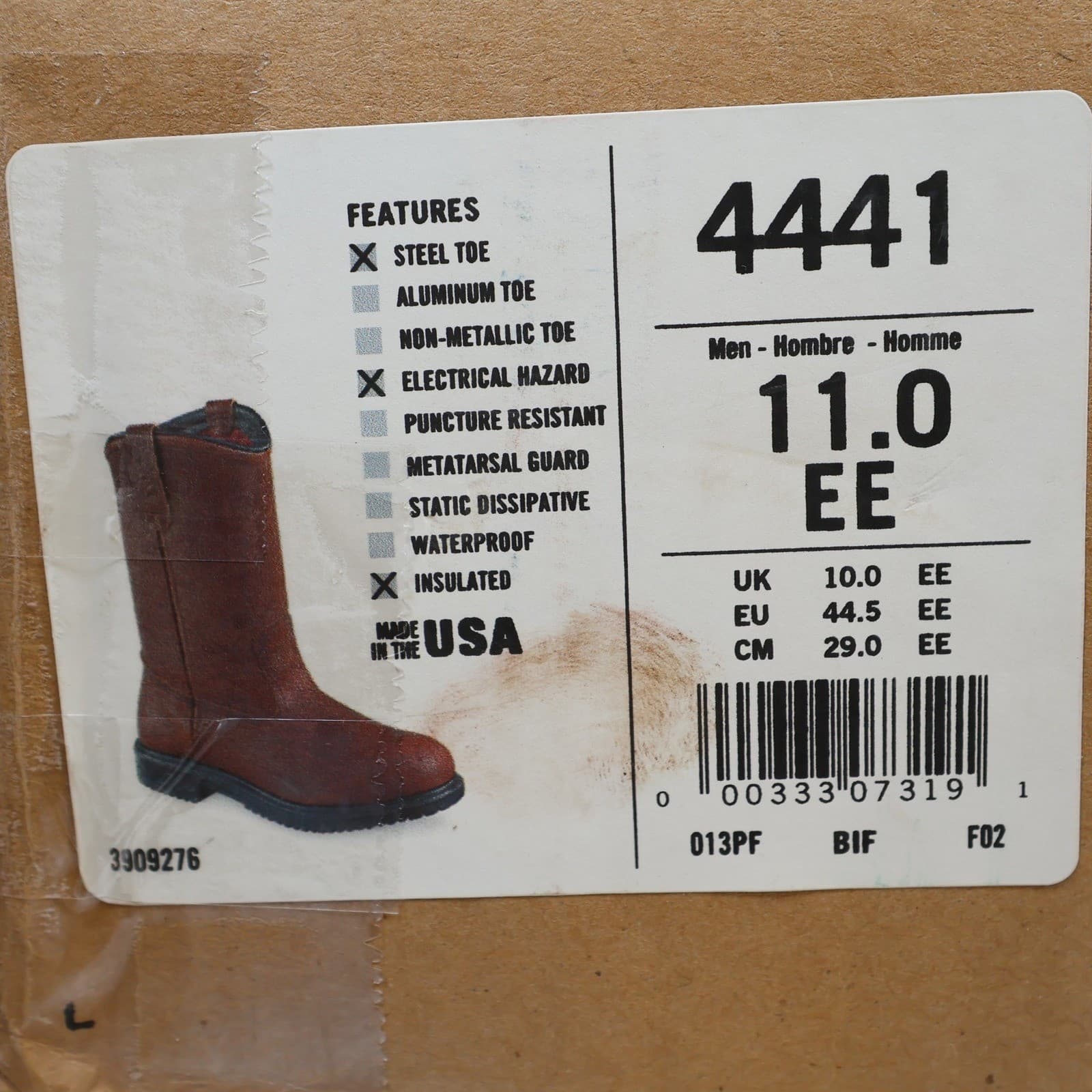 Red Wing Pecos 4441 Boots Mens 11EE Brown Leather Steel Toe EH Insulated USA - Thumbnail 8