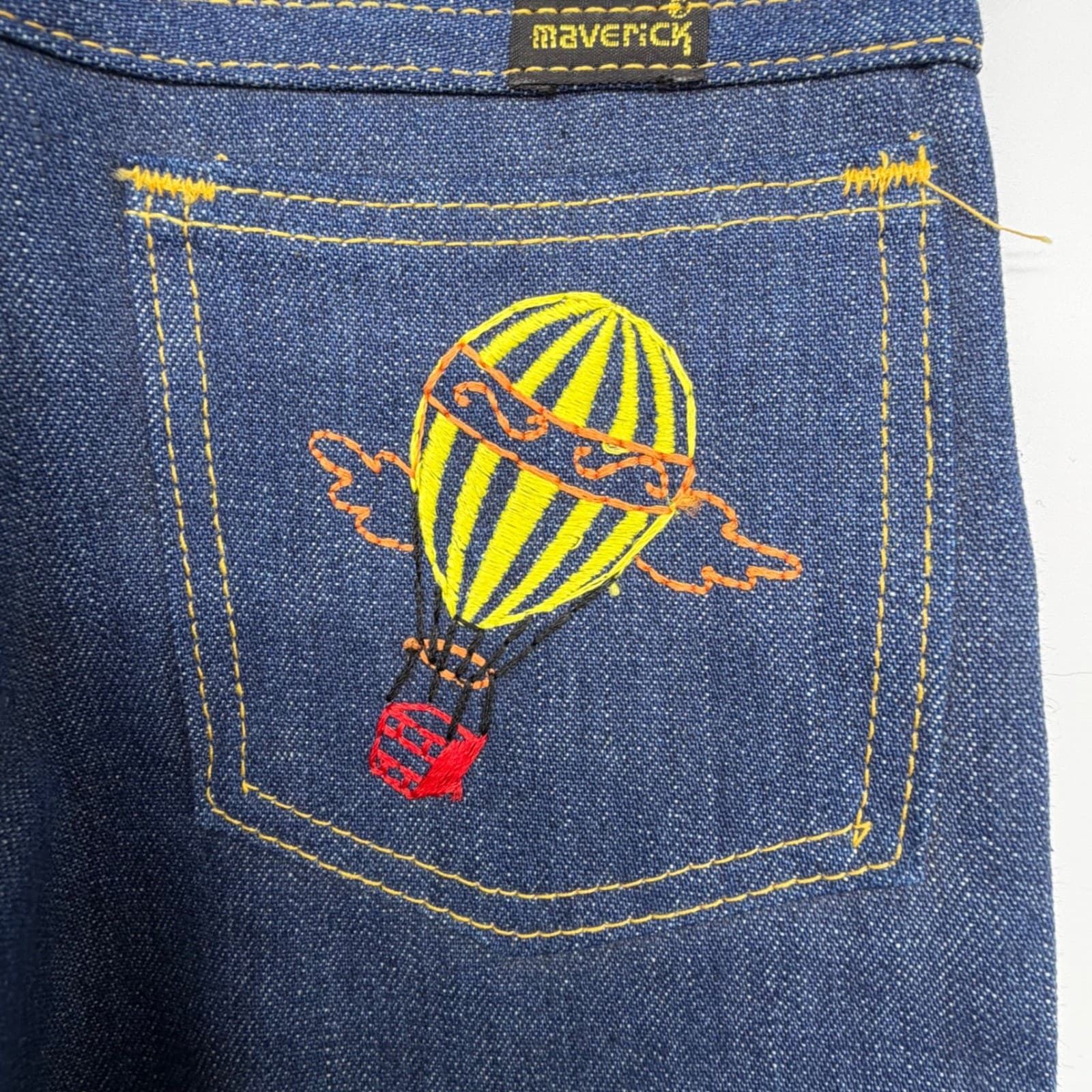 Young Maverick Straight Leg Jeans Toddler 1 Blue Cotton Blend Vintage 80s NWT - Thumbnail 7