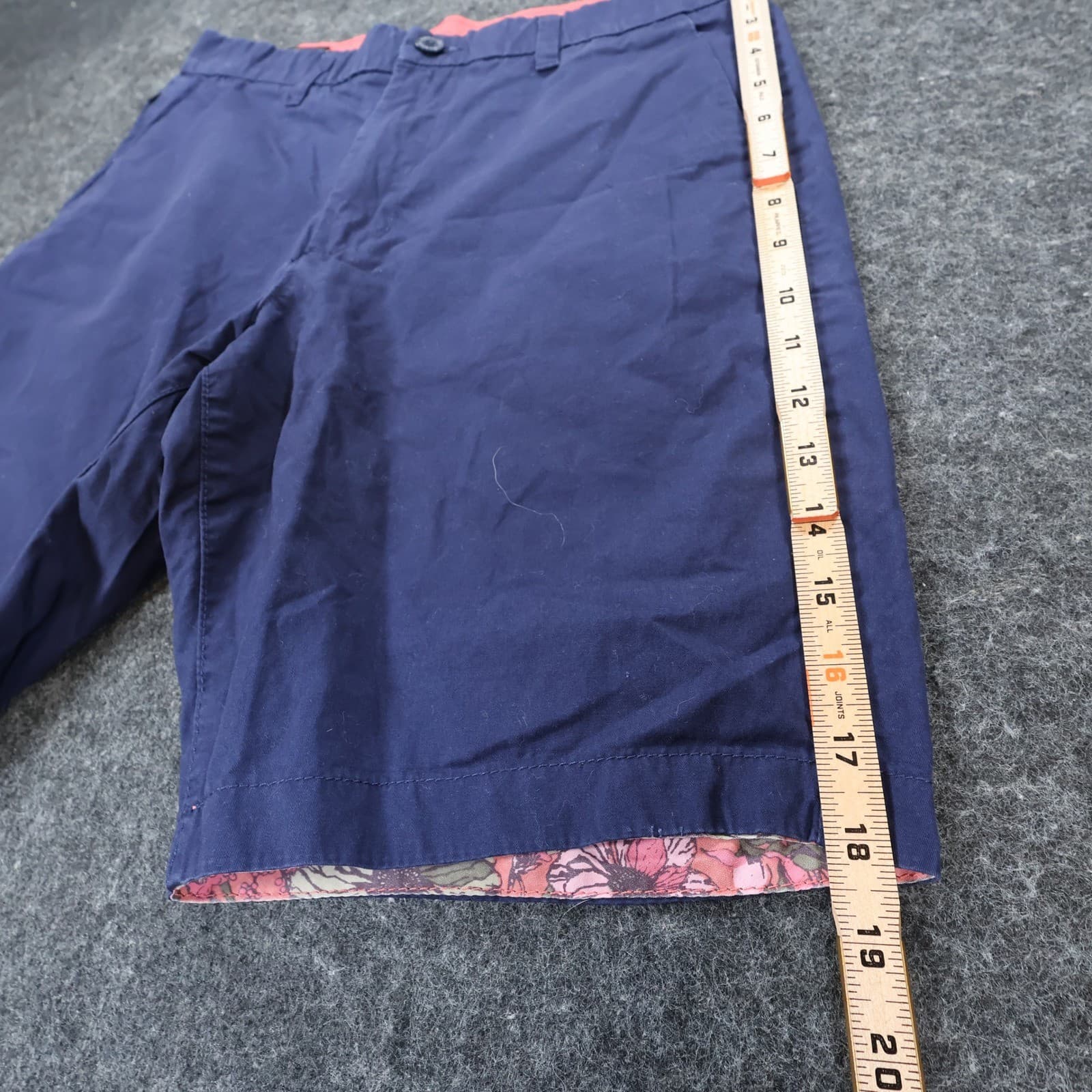 English Laundry Chino Shorts Mens 30 Navy Blue Cotton Regular Fit Casual Summer - Thumbnail 3