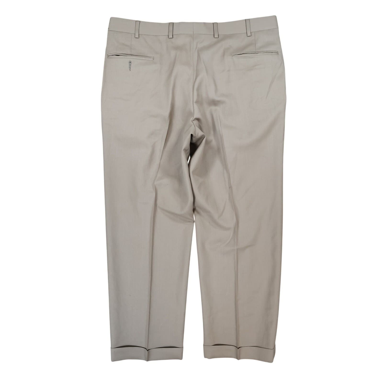 Jos. A. Bank Dress Pants Mens 38x27 Tan Wool Pleated Executive Collection Cuffed - Thumbnail 2