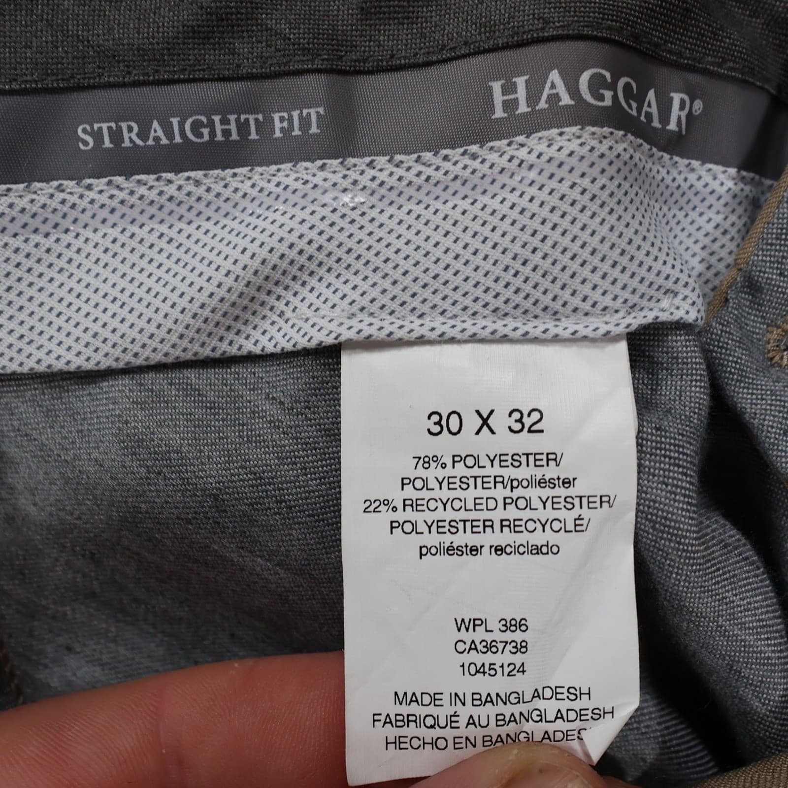 Haggar Dress Pants Mens 30x32 Tan Polyester Straight Fit Khaki Business Casual - Thumbnail 7