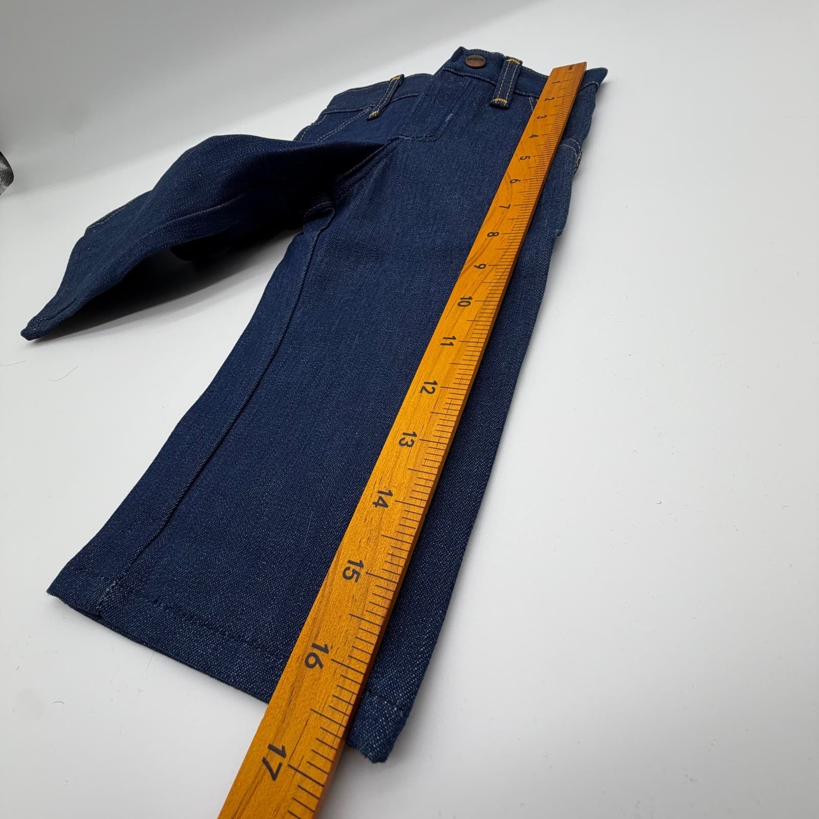 Young Maverick Straight Leg Jeans Toddler 1 Blue Cotton Blend Vintage 80s NWT - Thumbnail 3