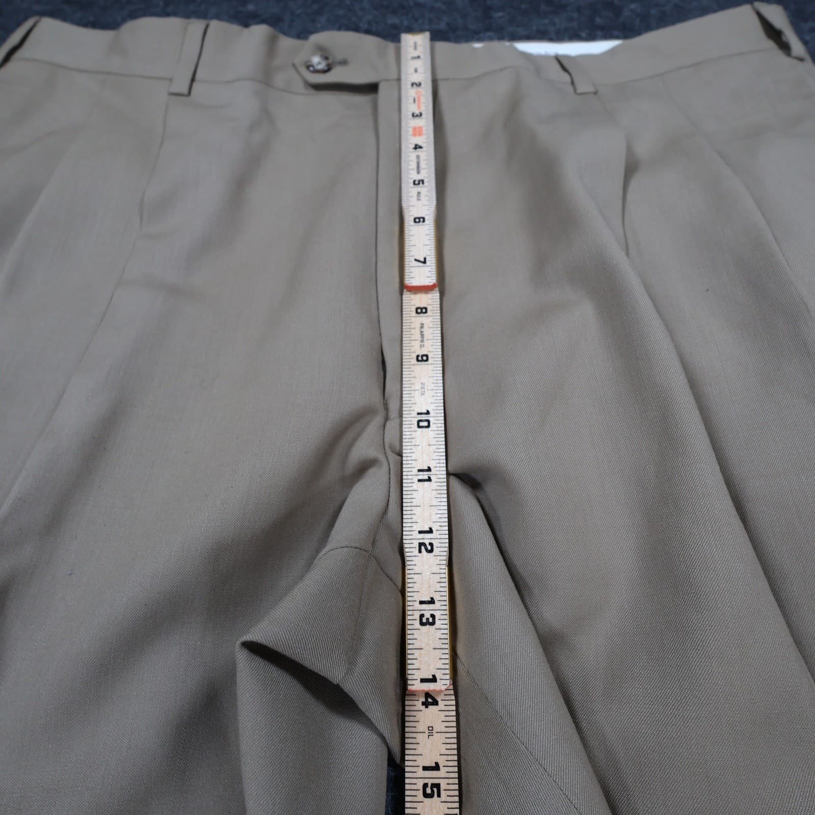 Jos. A. Bank Dress Pants Mens 38x27 Tan Wool Pleated Executive Collection Cuffed - Thumbnail 5