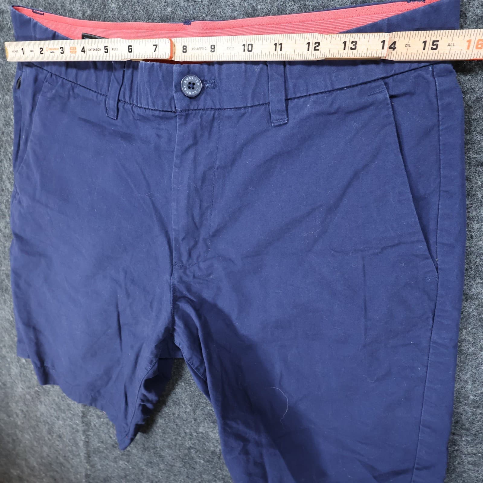 English Laundry Chino Shorts Mens 30 Navy Blue Cotton Regular Fit Casual Summer - Thumbnail 6