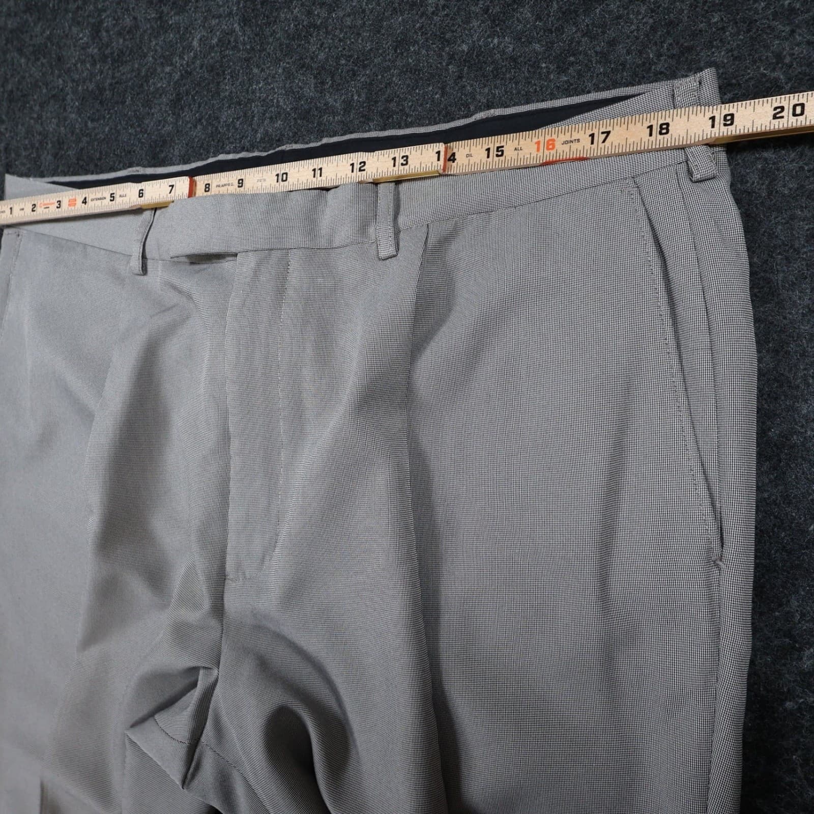 Roundtree & Yorke Dress Pants Mens 38x30 Gray Polyester Pleated Easy Care Slacks - Thumbnail 6