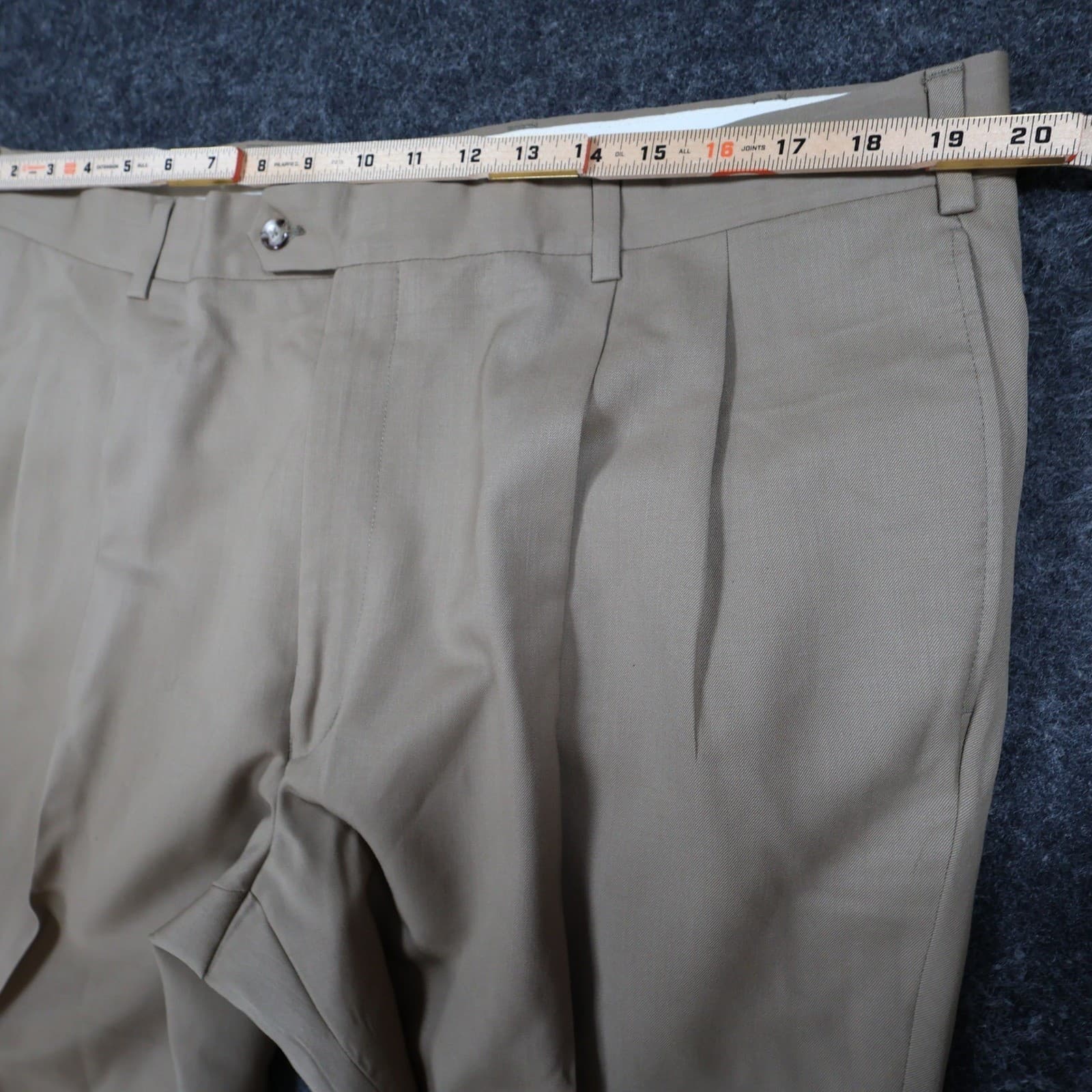 Jos. A. Bank Dress Pants Mens 38x27 Tan Wool Pleated Executive Collection Cuffed - Thumbnail 6
