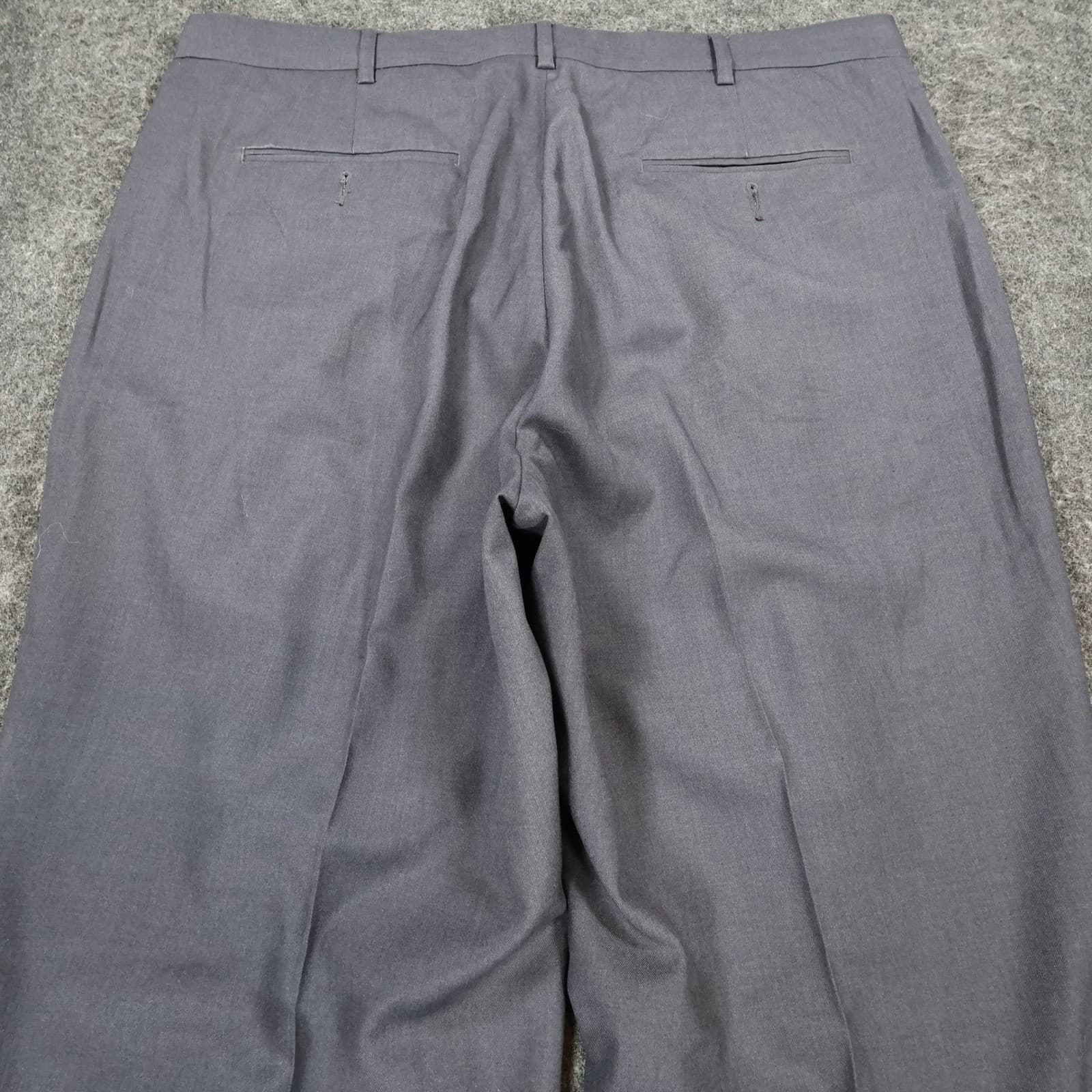 Perry Ellis America Dress Pants Mens 38x30 Gray Polyester Rayon Pleated Cuffed - Thumbnail 9