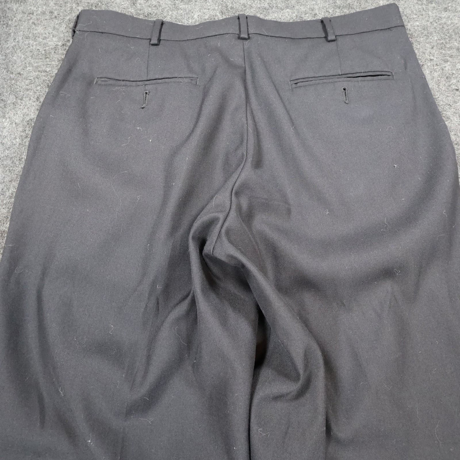 Axist Dress Pants Mens 36x30 Black Poly Rayon Pleated Cuffed Business Trousers - Thumbnail 10