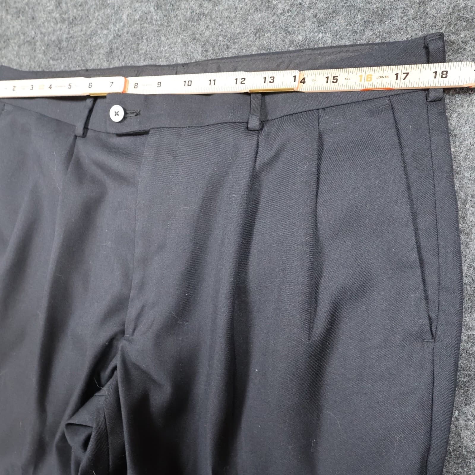 Axist Dress Pants Mens 36x30 Black Poly Rayon Pleated Cuffed Business Trousers - Thumbnail 6
