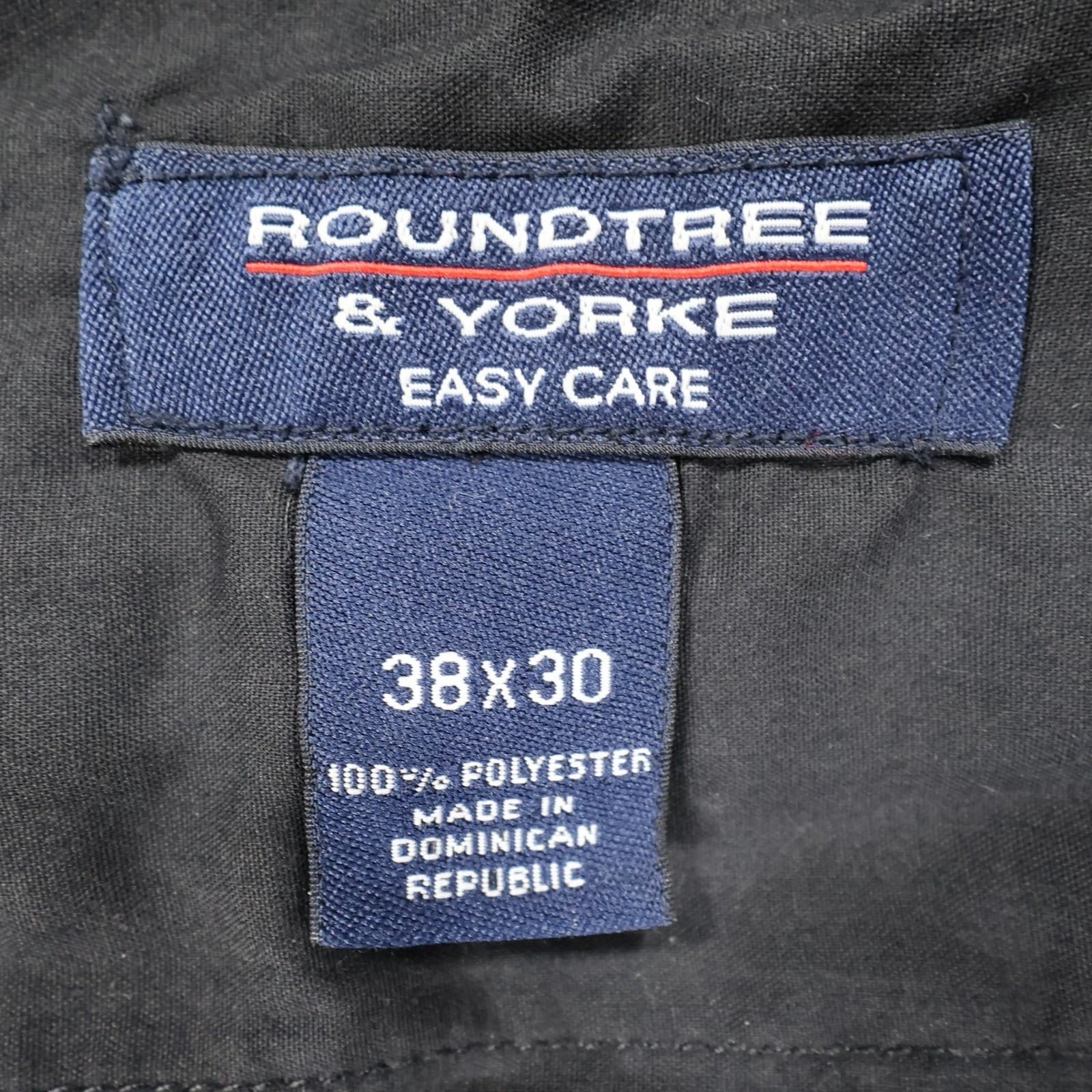 Roundtree & Yorke Dress Pants Mens 38x30 Gray Polyester Pleated Easy Care Slacks - Thumbnail 7