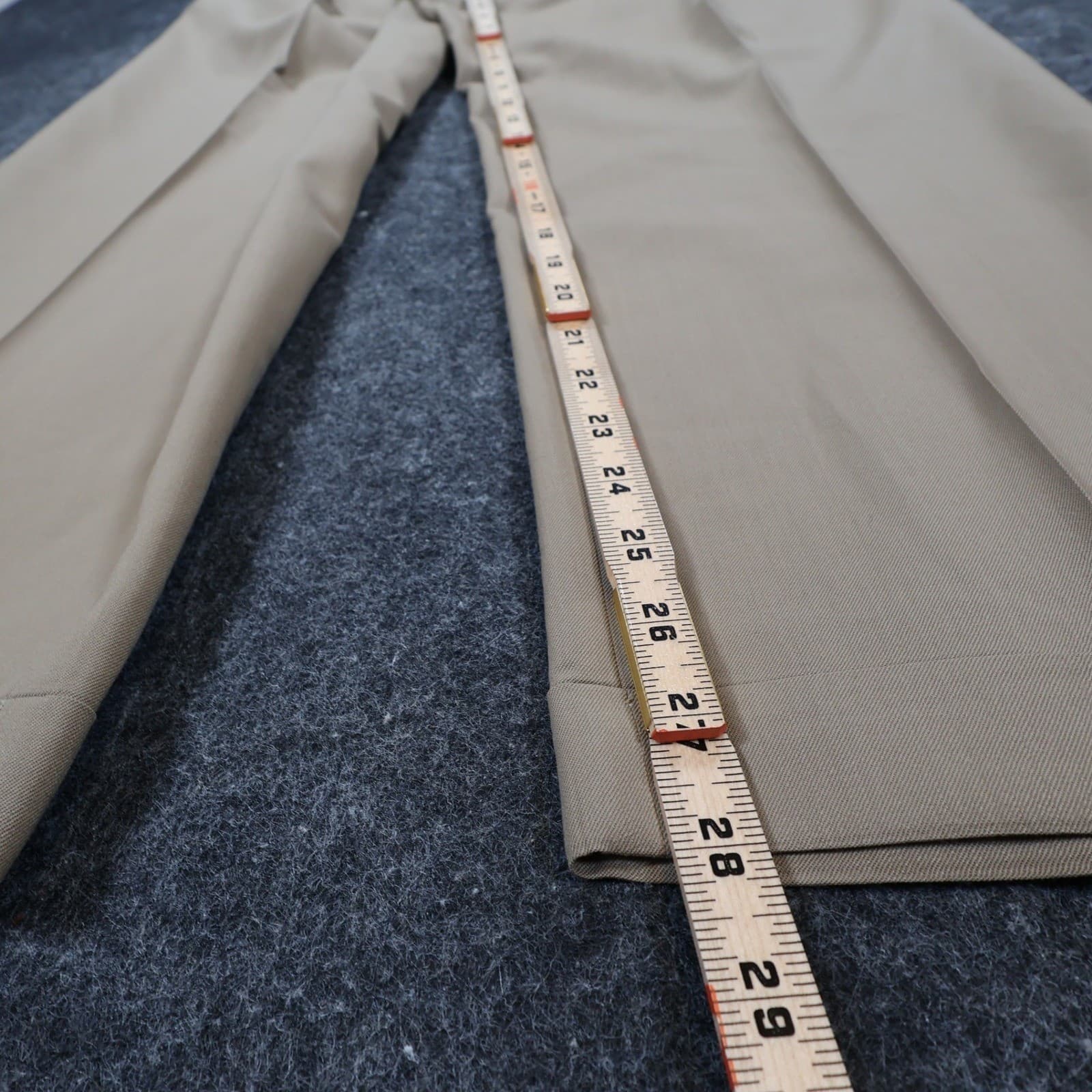 Jos. A. Bank Dress Pants Mens 38x27 Tan Wool Pleated Executive Collection Cuffed - Thumbnail 4