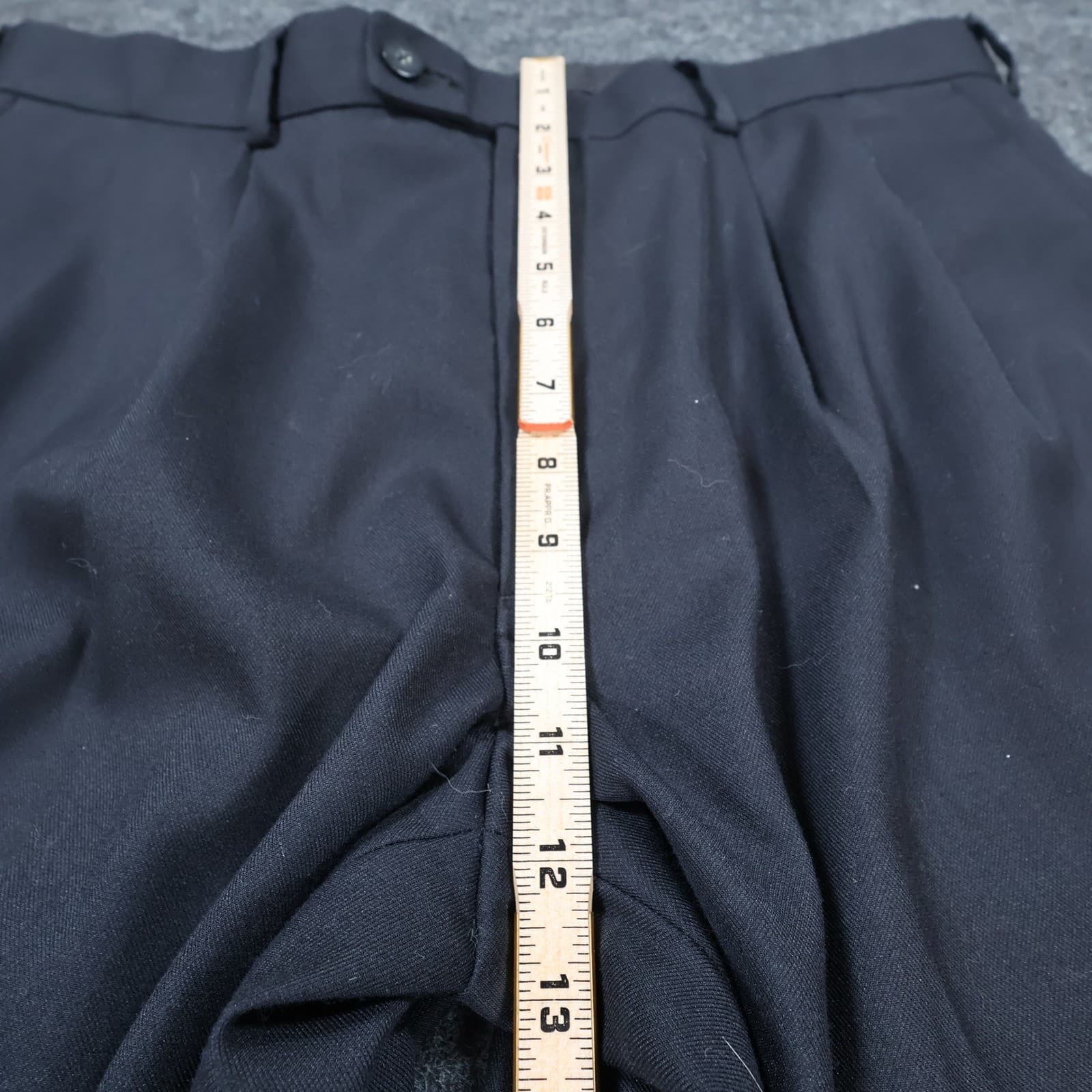 Axist Dress Pants Mens 36x30 Black Poly Rayon Pleated Cuffed Business Trousers - Thumbnail 5