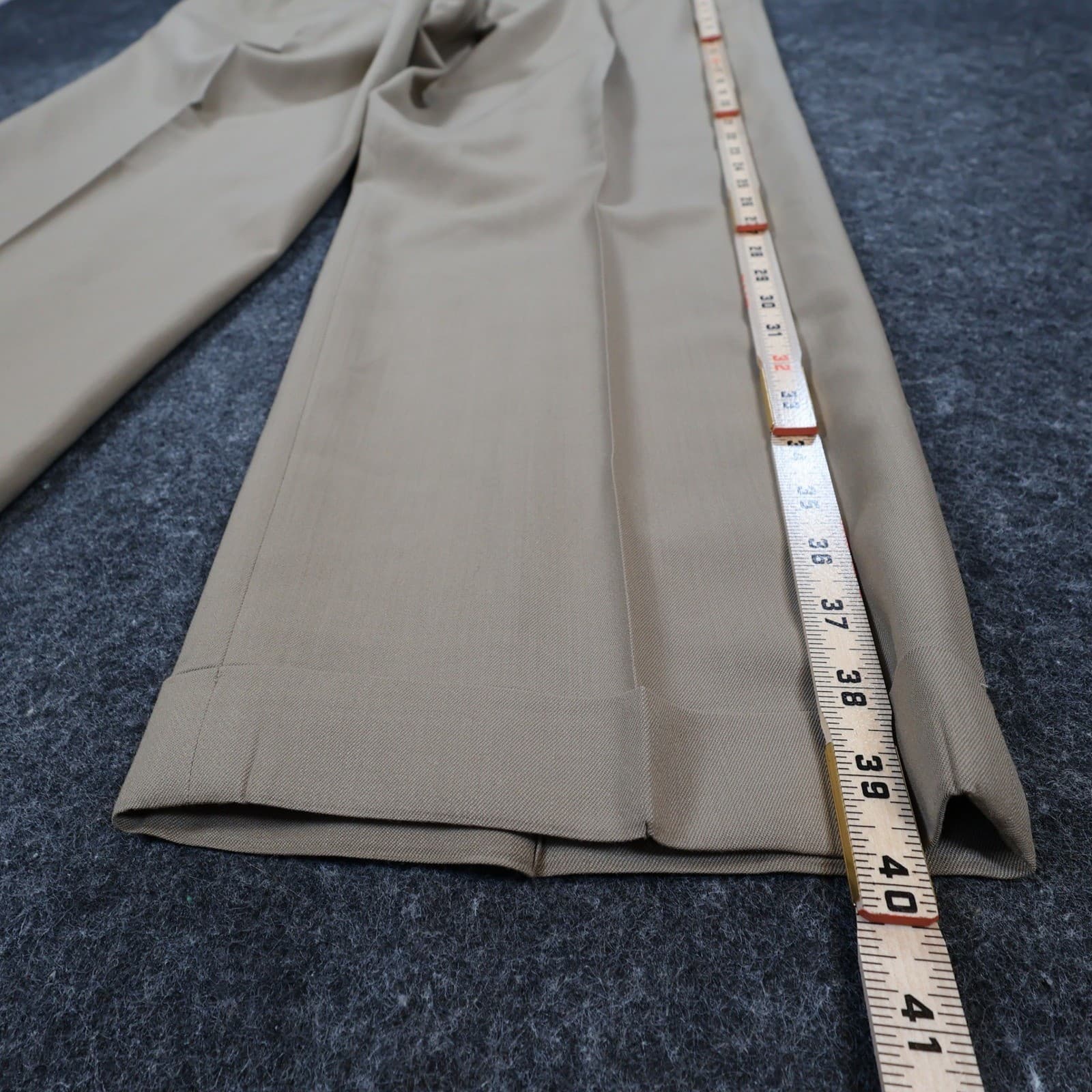 Jos. A. Bank Dress Pants Mens 38x27 Tan Wool Pleated Executive Collection Cuffed - Thumbnail 3