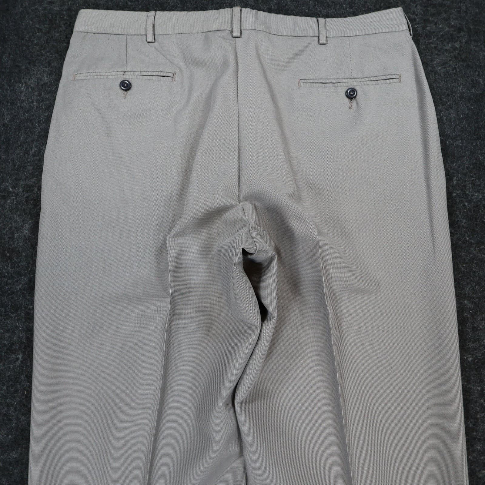 Roundtree & Yorke Dress Pants Mens 38x30 Gray Polyester Pleated Easy Care Slacks - Thumbnail 9
