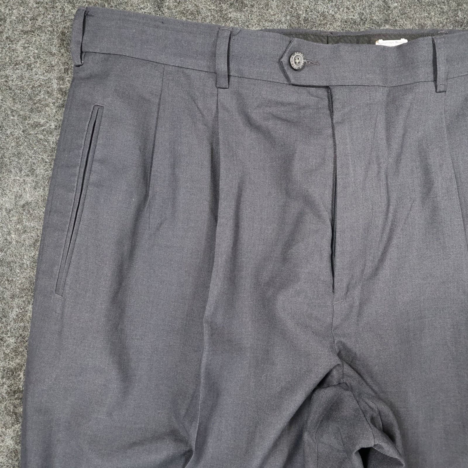 Perry Ellis America Dress Pants Mens 38x30 Gray Polyester Rayon Pleated Cuffed - Thumbnail 10