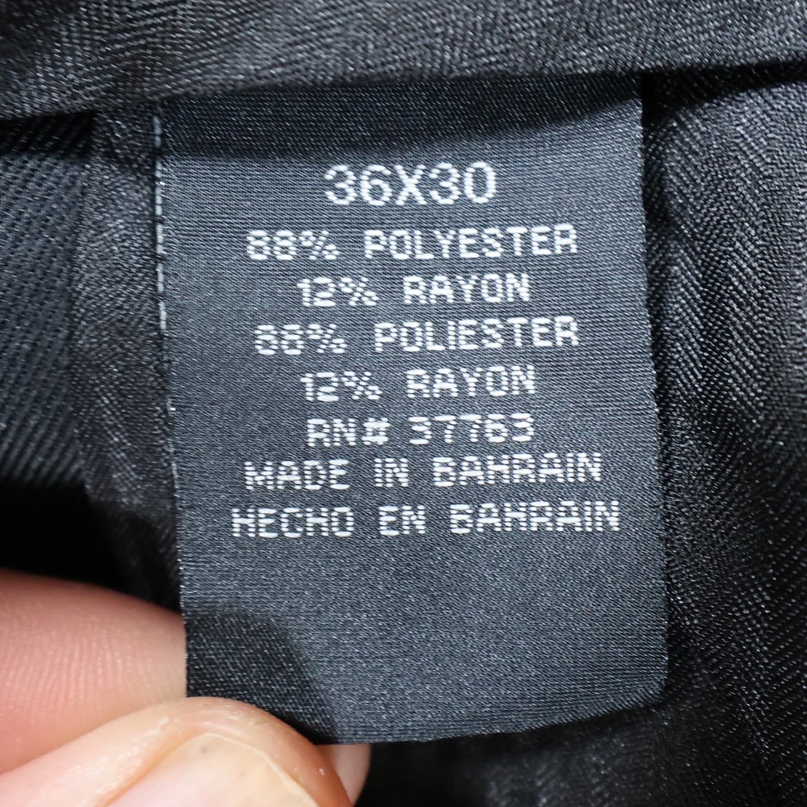 Axist Dress Pants Mens 36x30 Black Poly Rayon Pleated Cuffed Business Trousers - Thumbnail 8