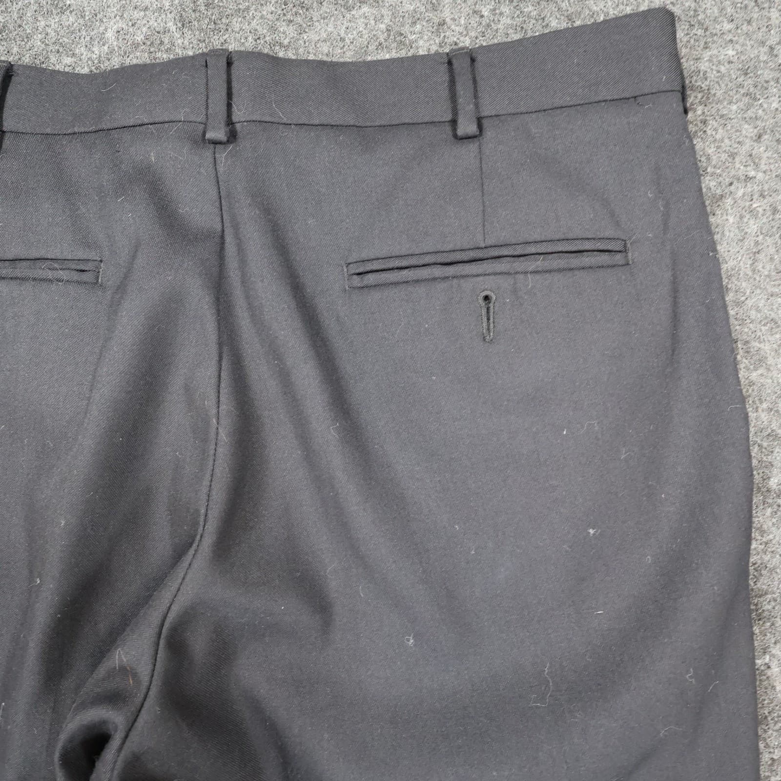 Axist Dress Pants Mens 36x30 Black Poly Rayon Pleated Cuffed Business Trousers - Thumbnail 12