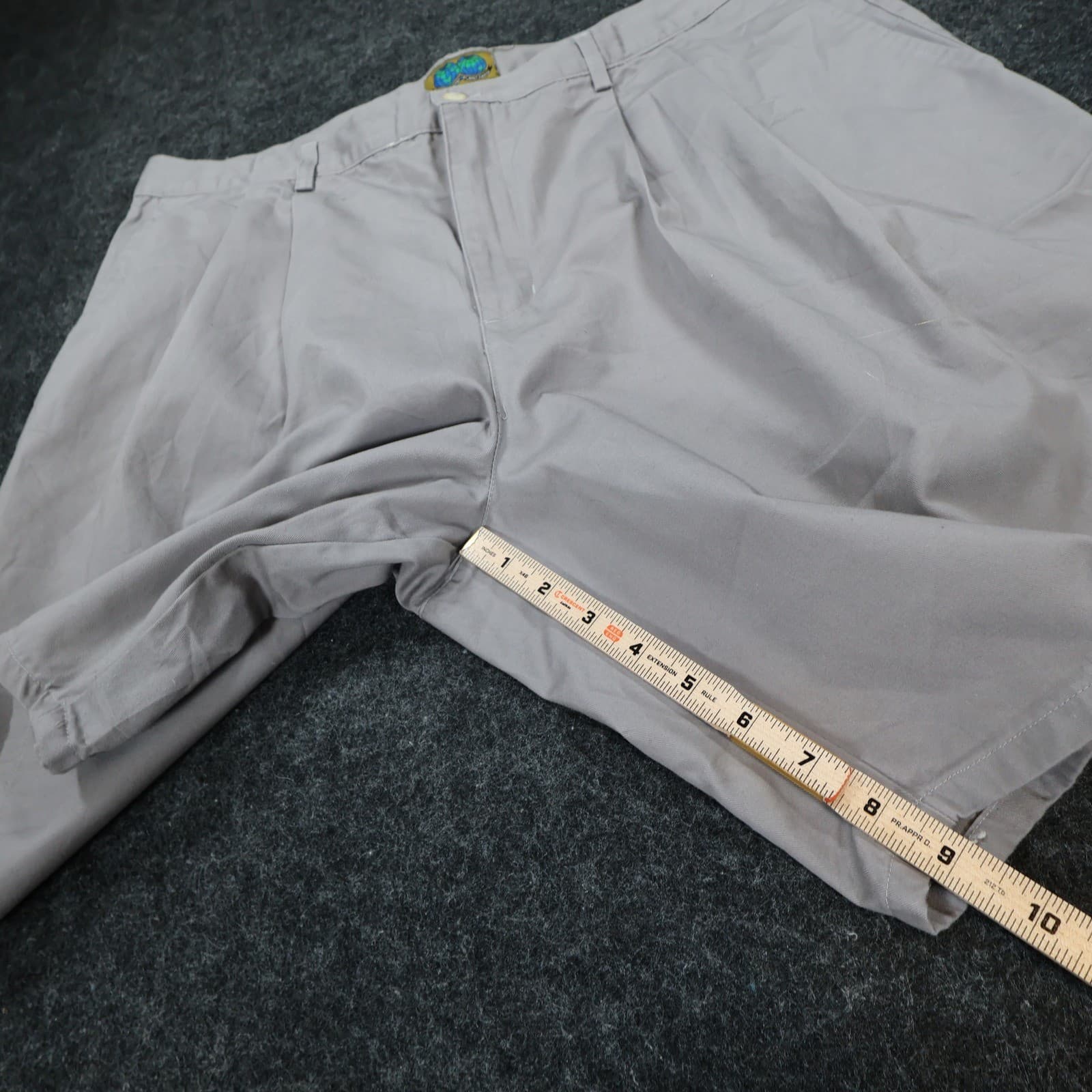Native Habitat Planet Earth Pleated Shorts Mens 42 Gray Cotton Relaxed Casual - Thumbnail 4