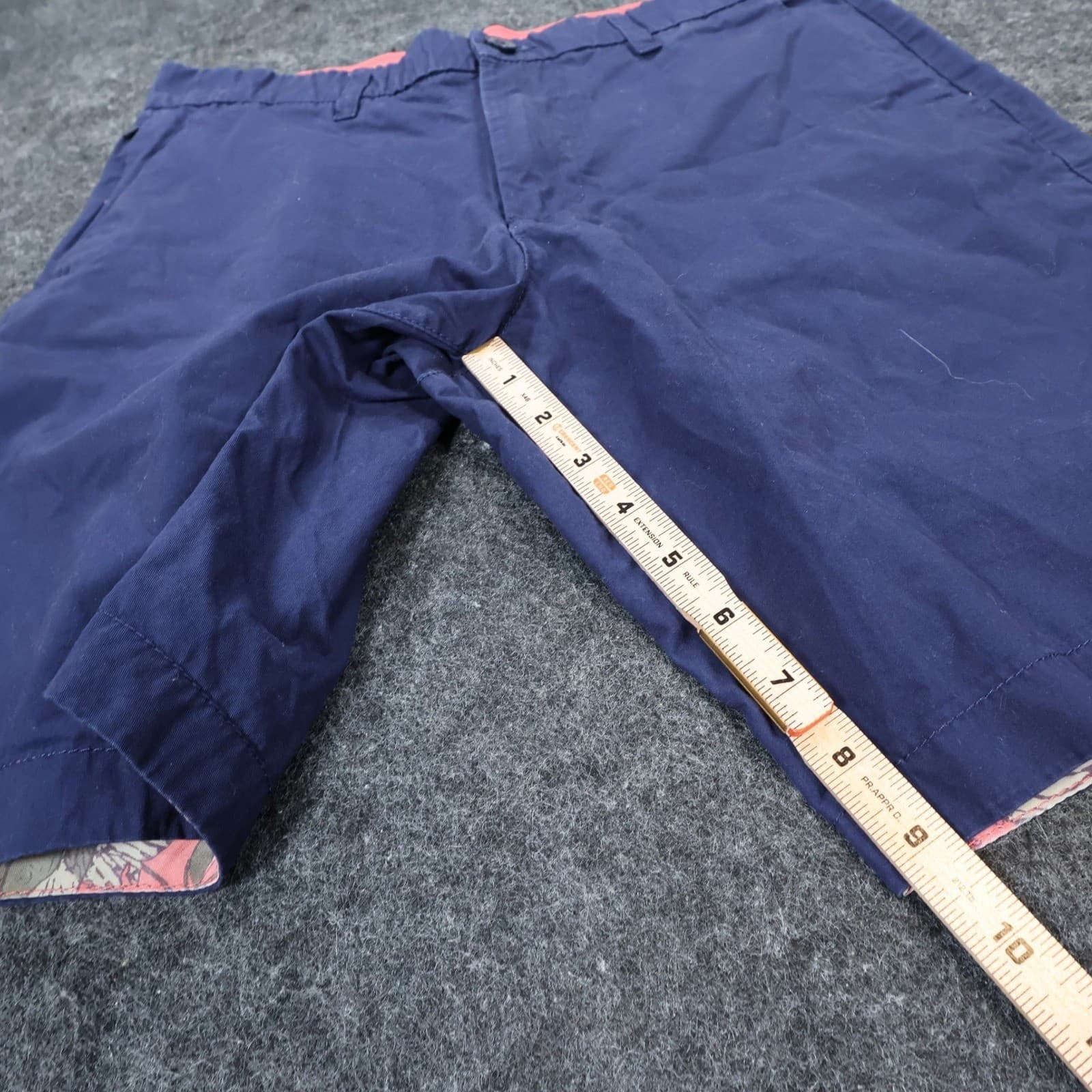 English Laundry Chino Shorts Mens 30 Navy Blue Cotton Regular Fit Casual Summer - Thumbnail 4