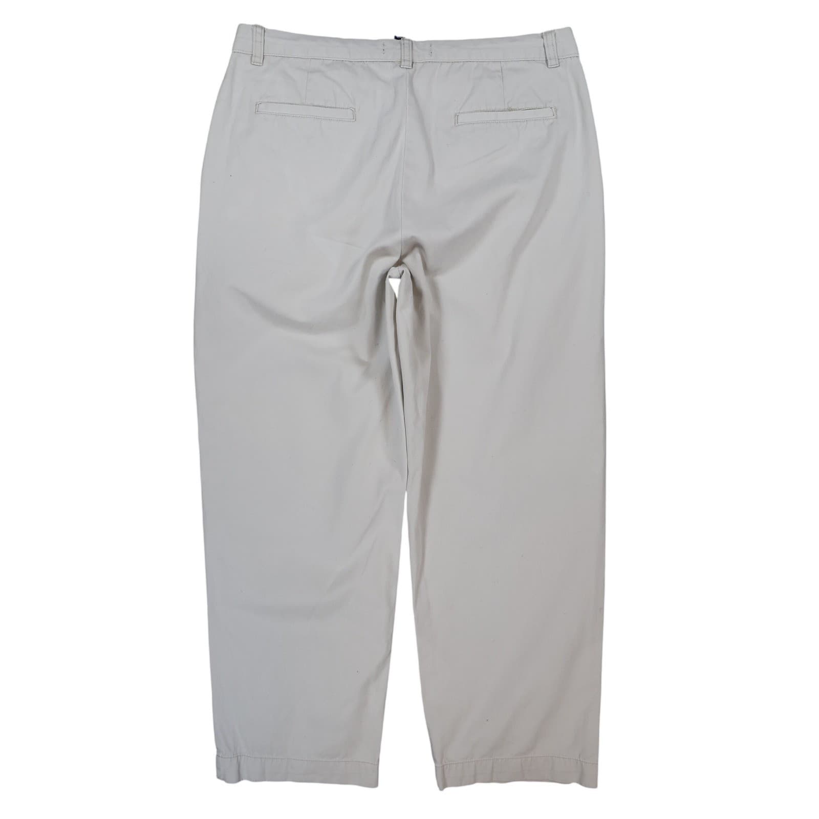 John Ashford Chino Pants Mens 34 Beige Cotton Relaxed Fit Khaki Trousers - Thumbnail 2