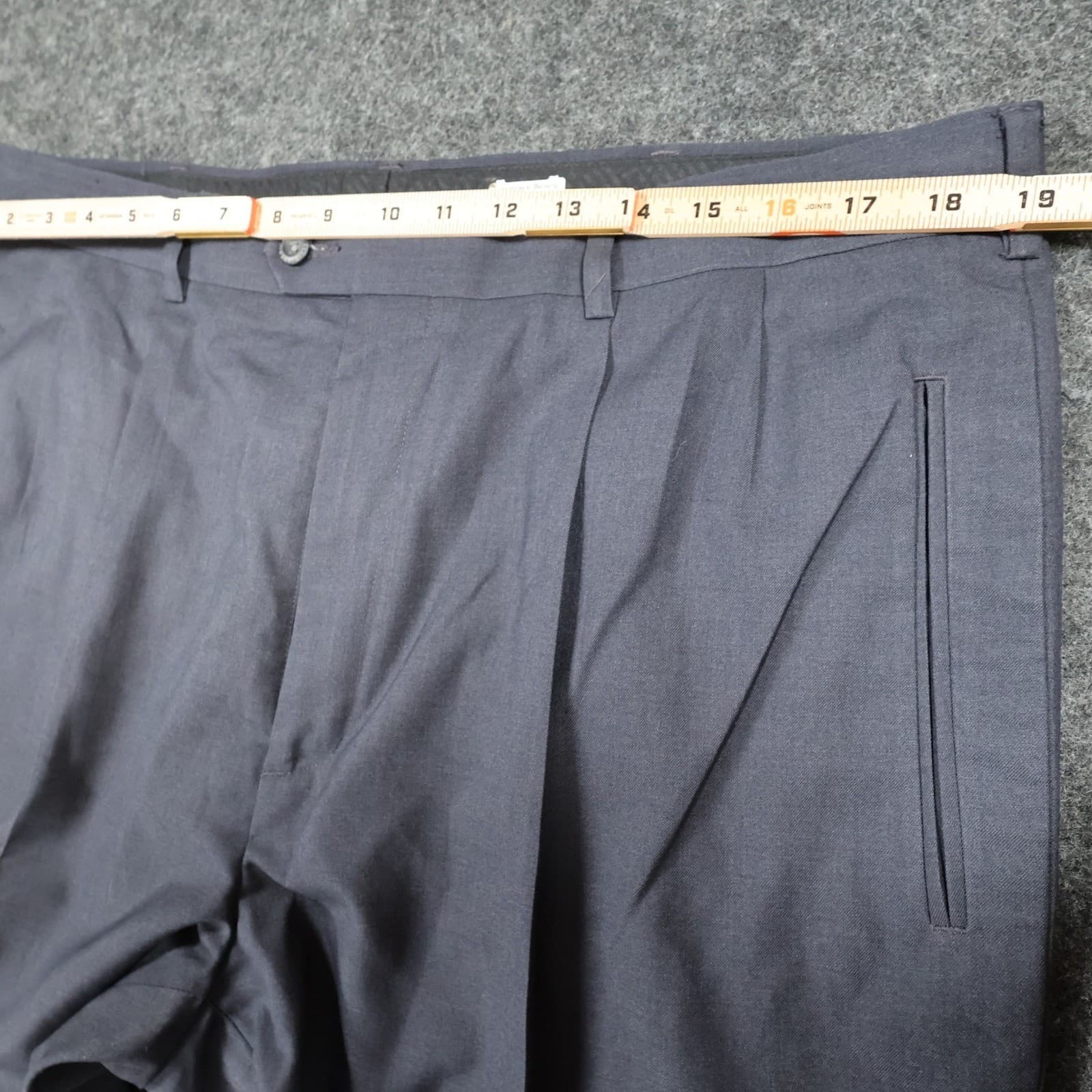 Perry Ellis America Dress Pants Mens 38x30 Gray Polyester Rayon Pleated Cuffed - Thumbnail 6