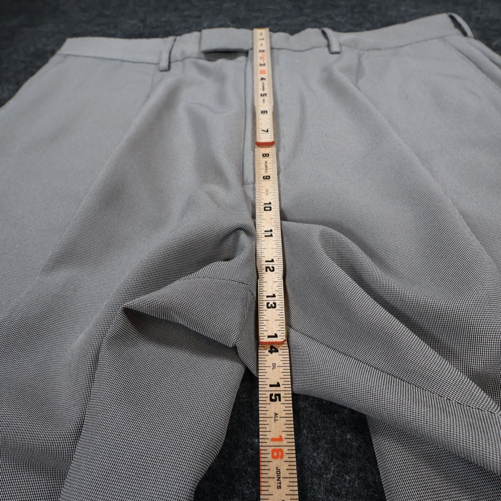 Roundtree & Yorke Dress Pants Mens 38x30 Gray Polyester Pleated Easy Care Slacks - Thumbnail 5