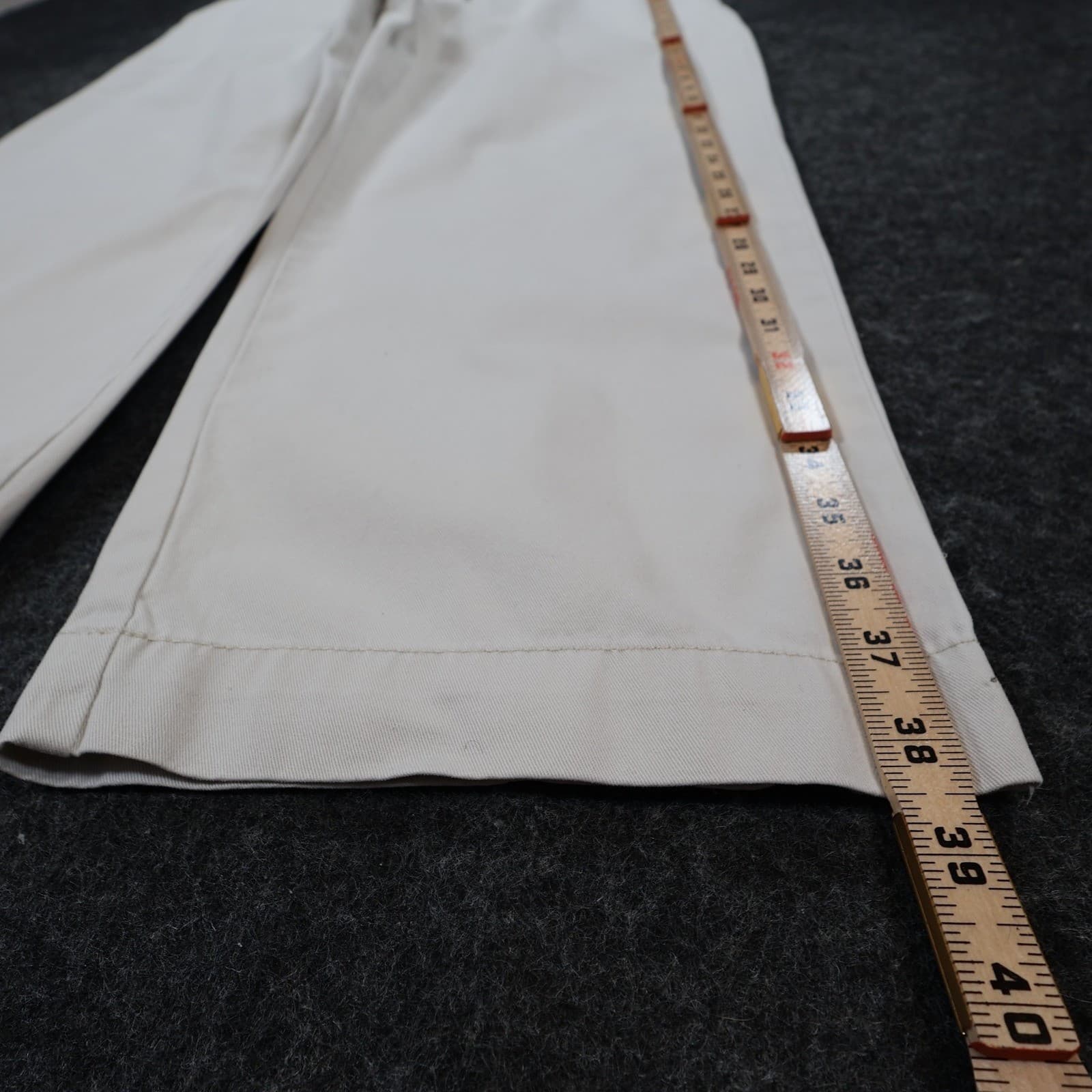 John Ashford Chino Pants Mens 34 Beige Cotton Relaxed Fit Khaki Trousers - Thumbnail 3