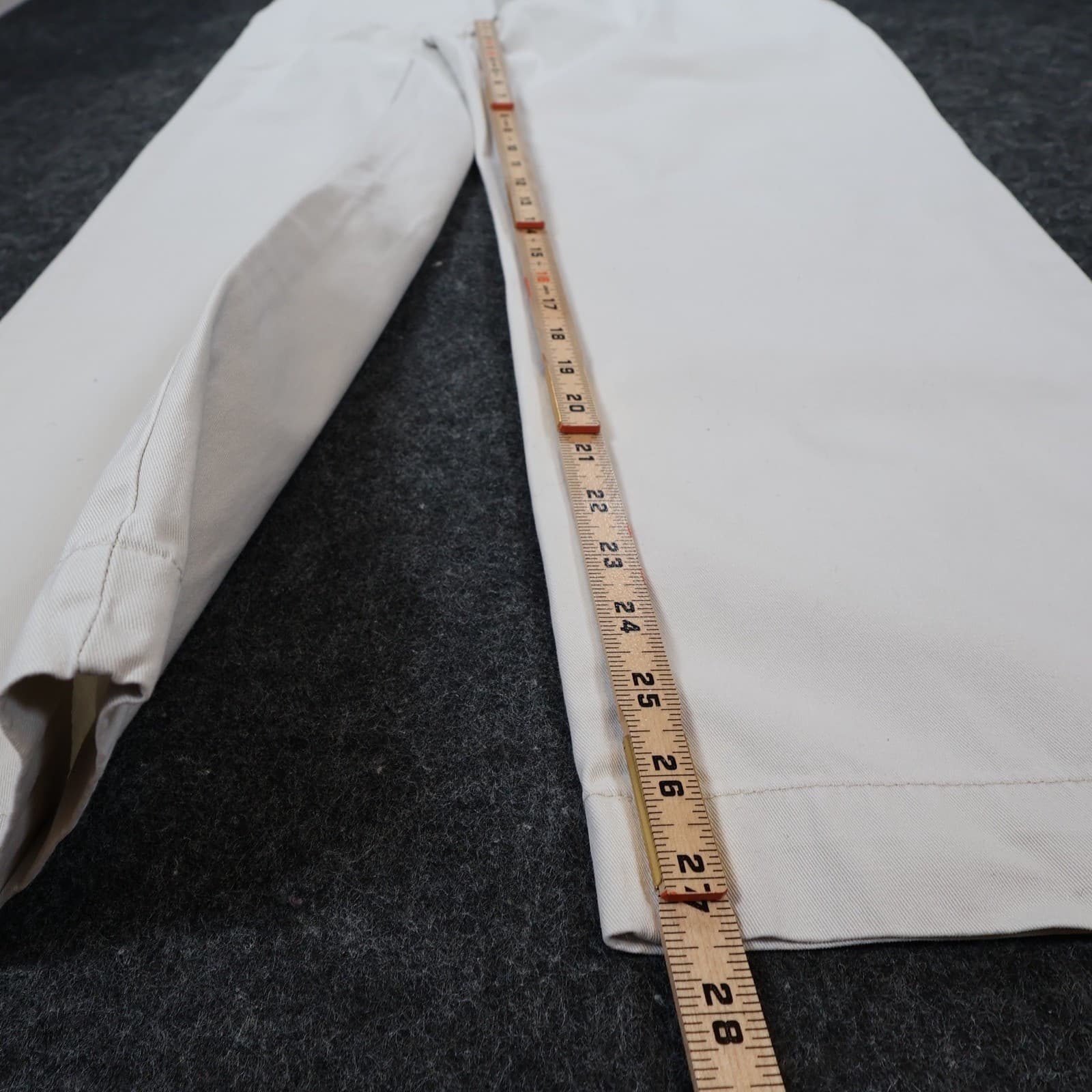 John Ashford Chino Pants Mens 34 Beige Cotton Relaxed Fit Khaki Trousers - Thumbnail 4