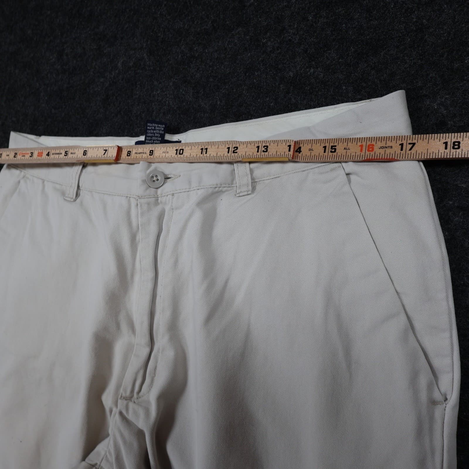 John Ashford Chino Pants Mens 34 Beige Cotton Relaxed Fit Khaki Trousers - Thumbnail 6
