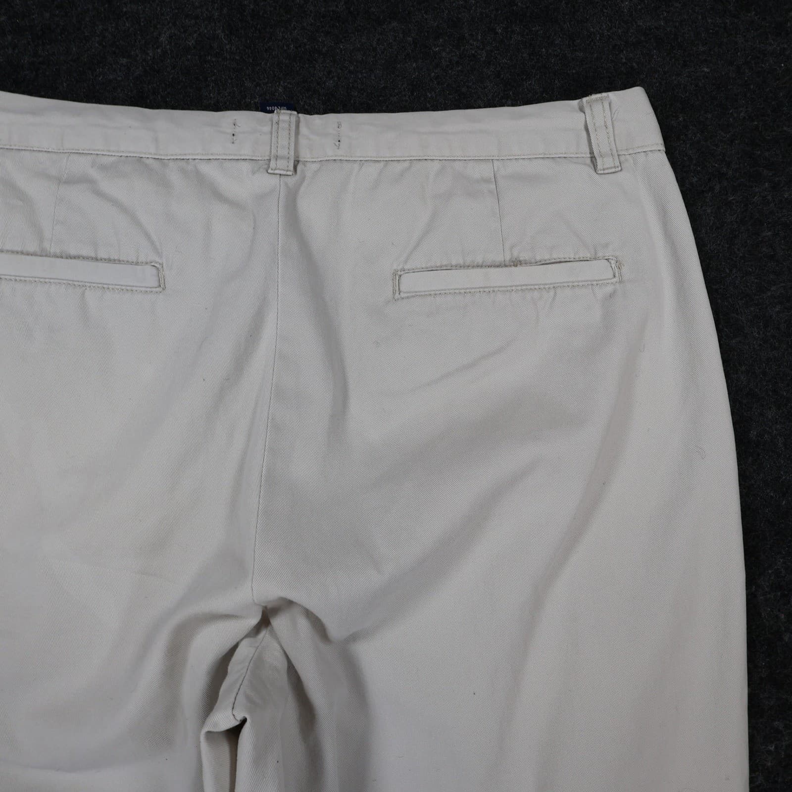 John Ashford Chino Pants Mens 34 Beige Cotton Relaxed Fit Khaki Trousers - Thumbnail 11