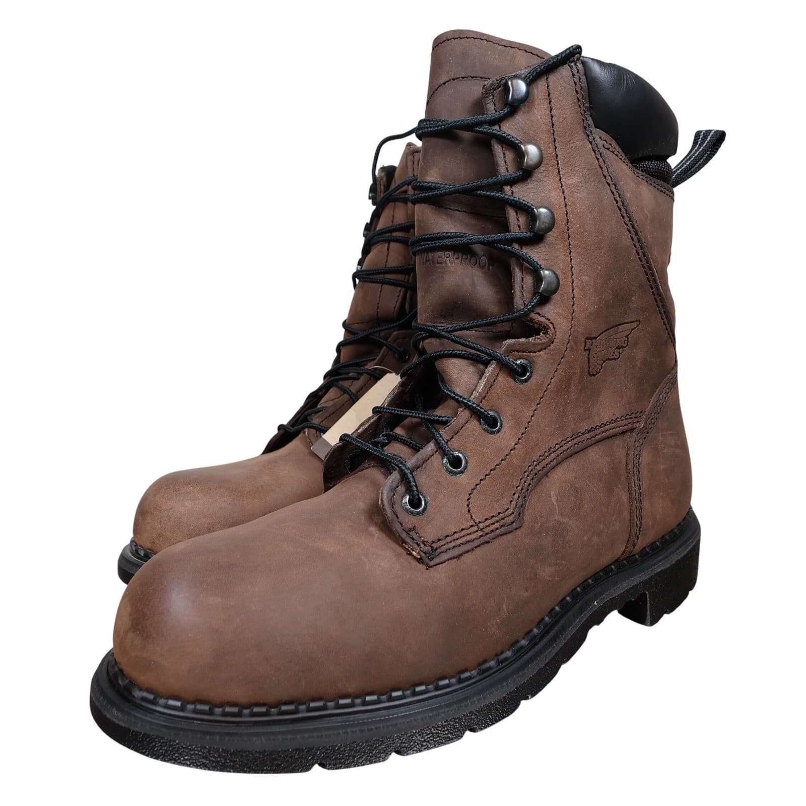 Red Wing 1411 Work Boots Mens 9 Brown Leather DynaForce Waterproof Insulated USA - Thumbnail 3