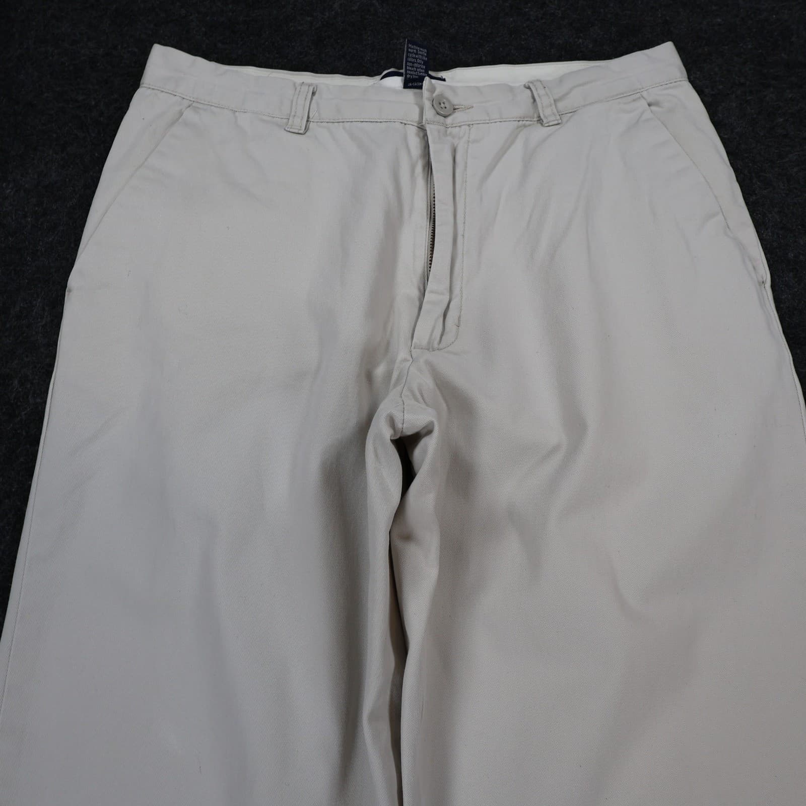 John Ashford Chino Pants Mens 34 Beige Cotton Relaxed Fit Khaki Trousers - Thumbnail 8