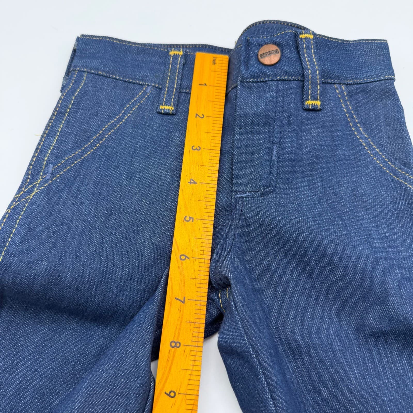 Young Maverick Straight Leg Jeans Toddler 1 Blue Cotton Blend Vintage 80s NWT - Thumbnail 6