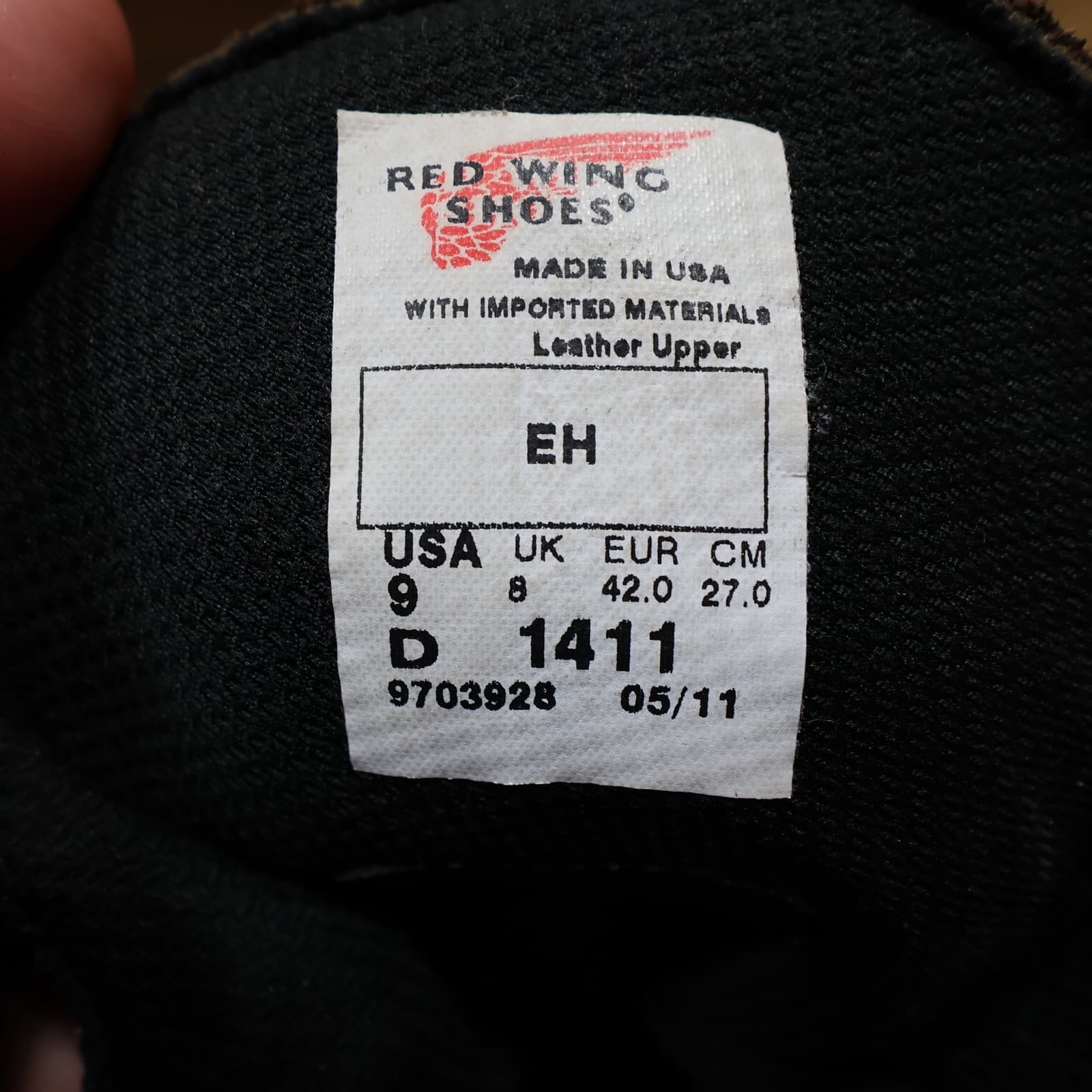 Red Wing 1411 Work Boots Mens 9 Brown Leather DynaForce Waterproof Insulated USA - Thumbnail 7