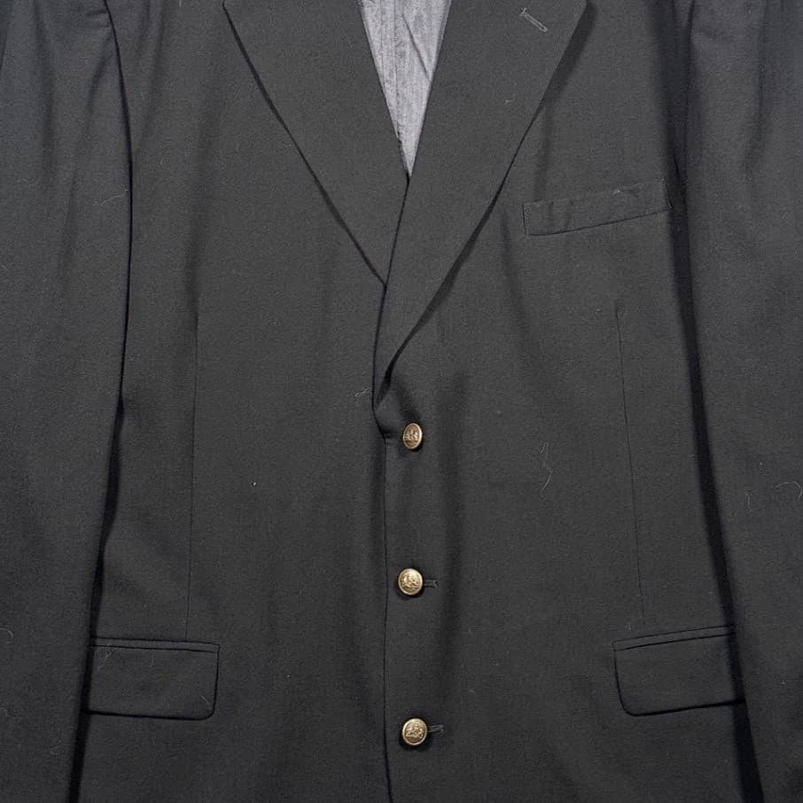 Stafford Traveler Plus Blazer Mens 48XL Black Worsted Wool 3-Button Gold Buttons - Thumbnail 5