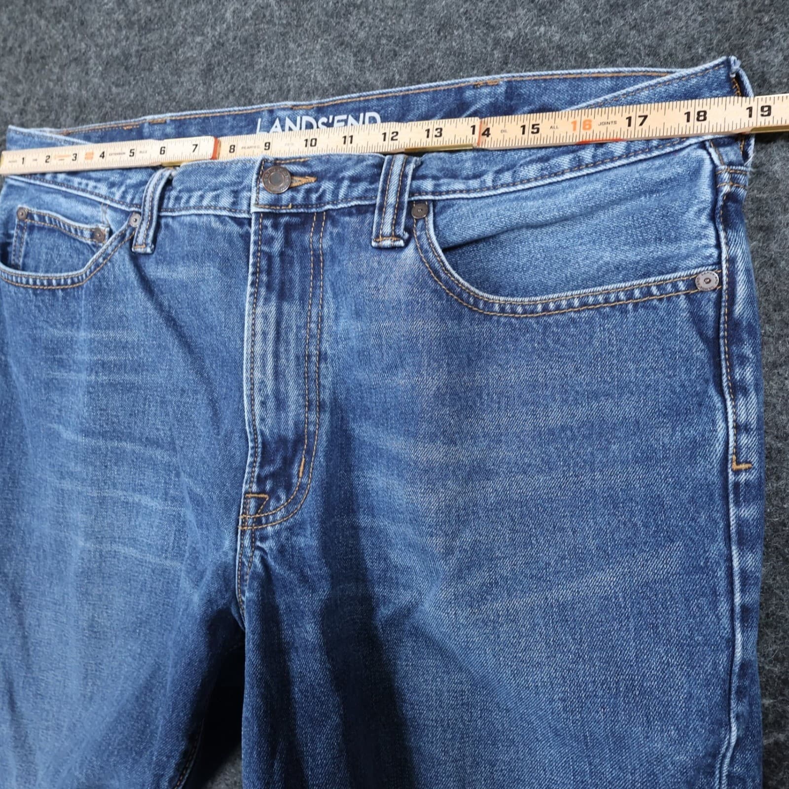 Lands' End Jeans Mens 37 Blue 100% Cotton Traditional Fit Straight Leg Denim - Thumbnail 6