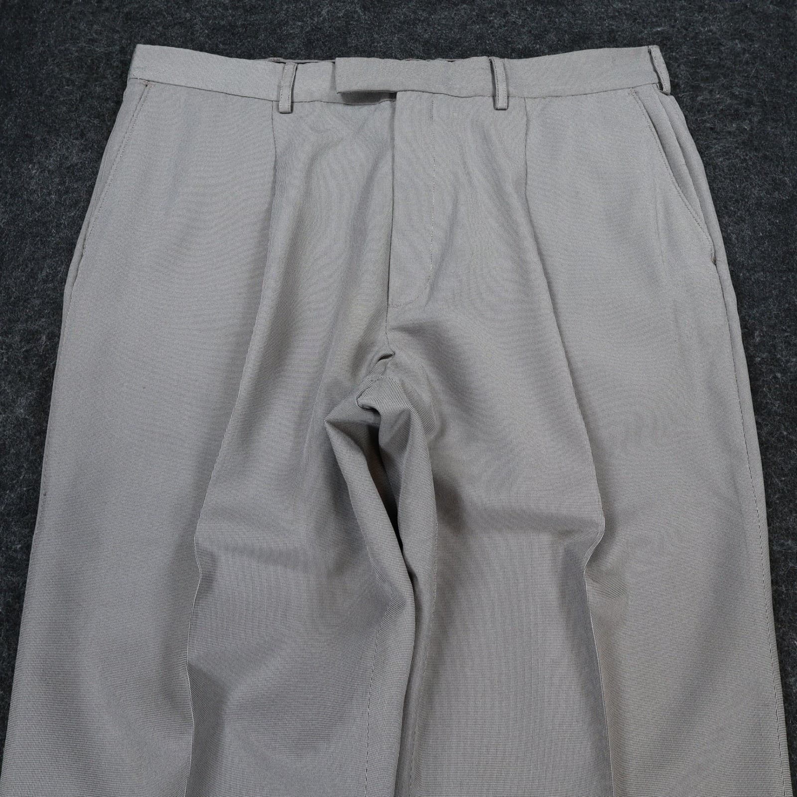 Roundtree & Yorke Dress Pants Mens 38x30 Gray Polyester Pleated Easy Care Slacks - Thumbnail 8