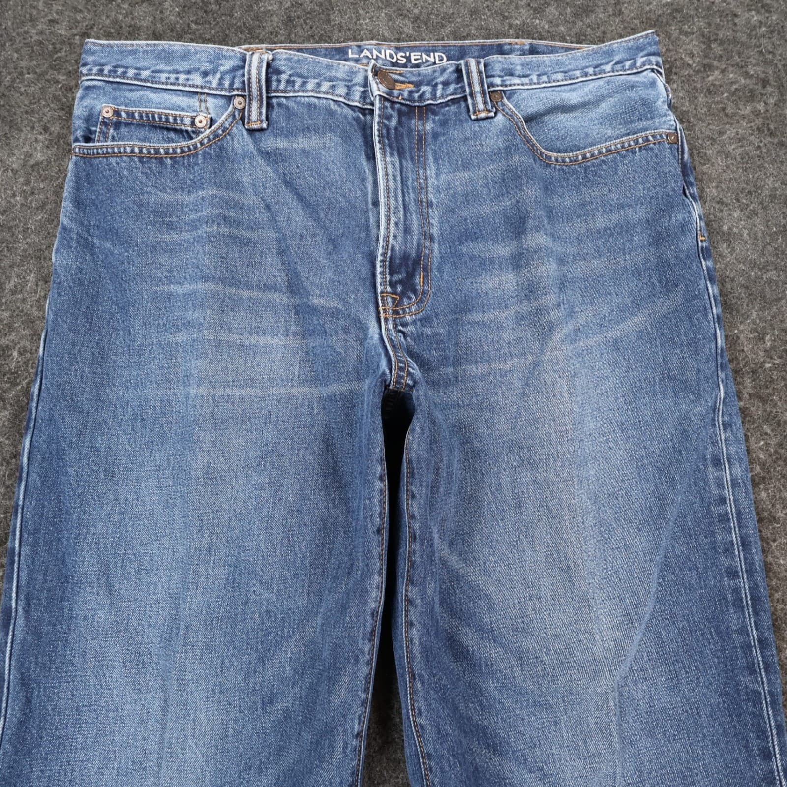 Lands' End Jeans Mens 37 Blue 100% Cotton Traditional Fit Straight Leg Denim - Thumbnail 10