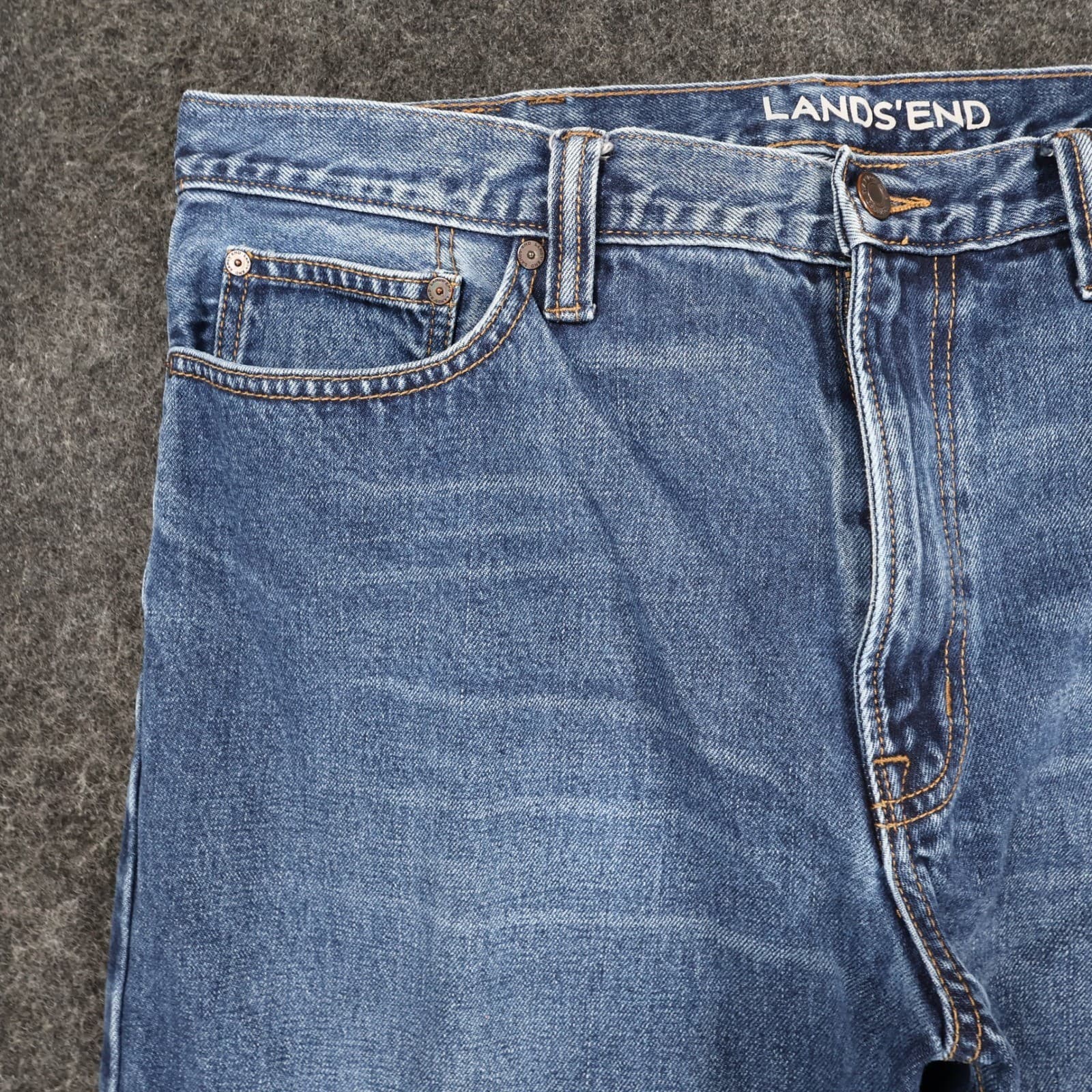 Lands' End Jeans Mens 37 Blue 100% Cotton Traditional Fit Straight Leg Denim - Thumbnail 12
