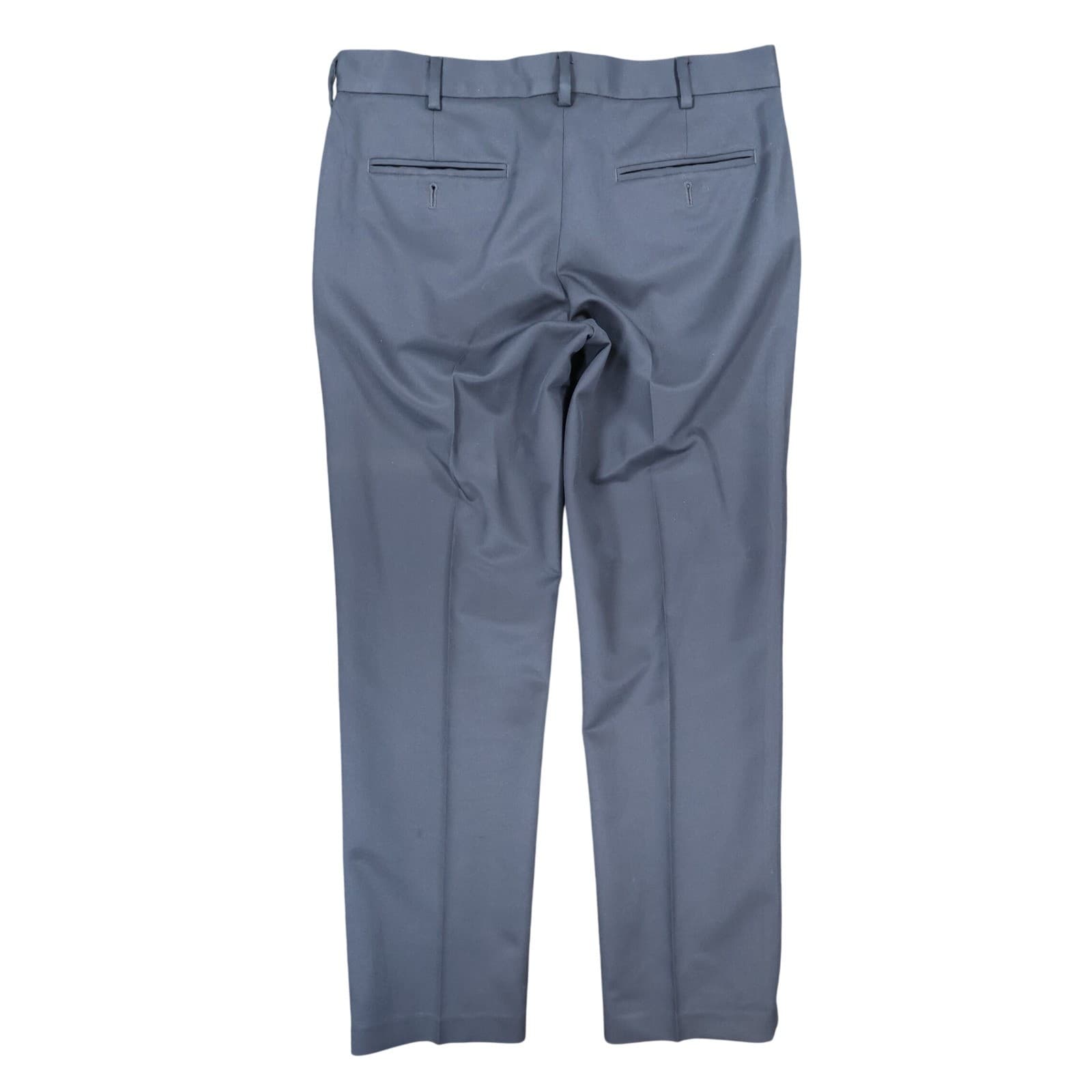 Van Heusen Traveler Dress Pants Mens 32/30 Navy Blue Polyester Straight Slacks - Thumbnail 2