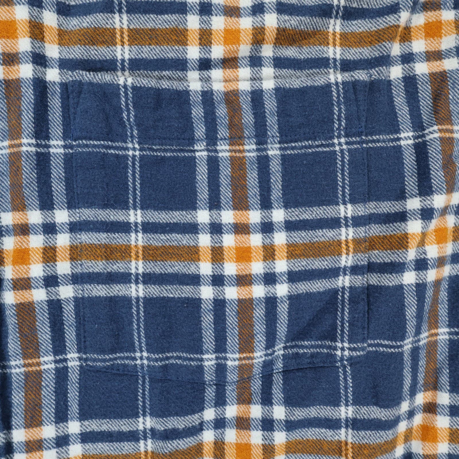 Fashion Nova Men Flannel Shirt Mens XL Blue Orange Plaid Cotton Button Down - Thumbnail 9
