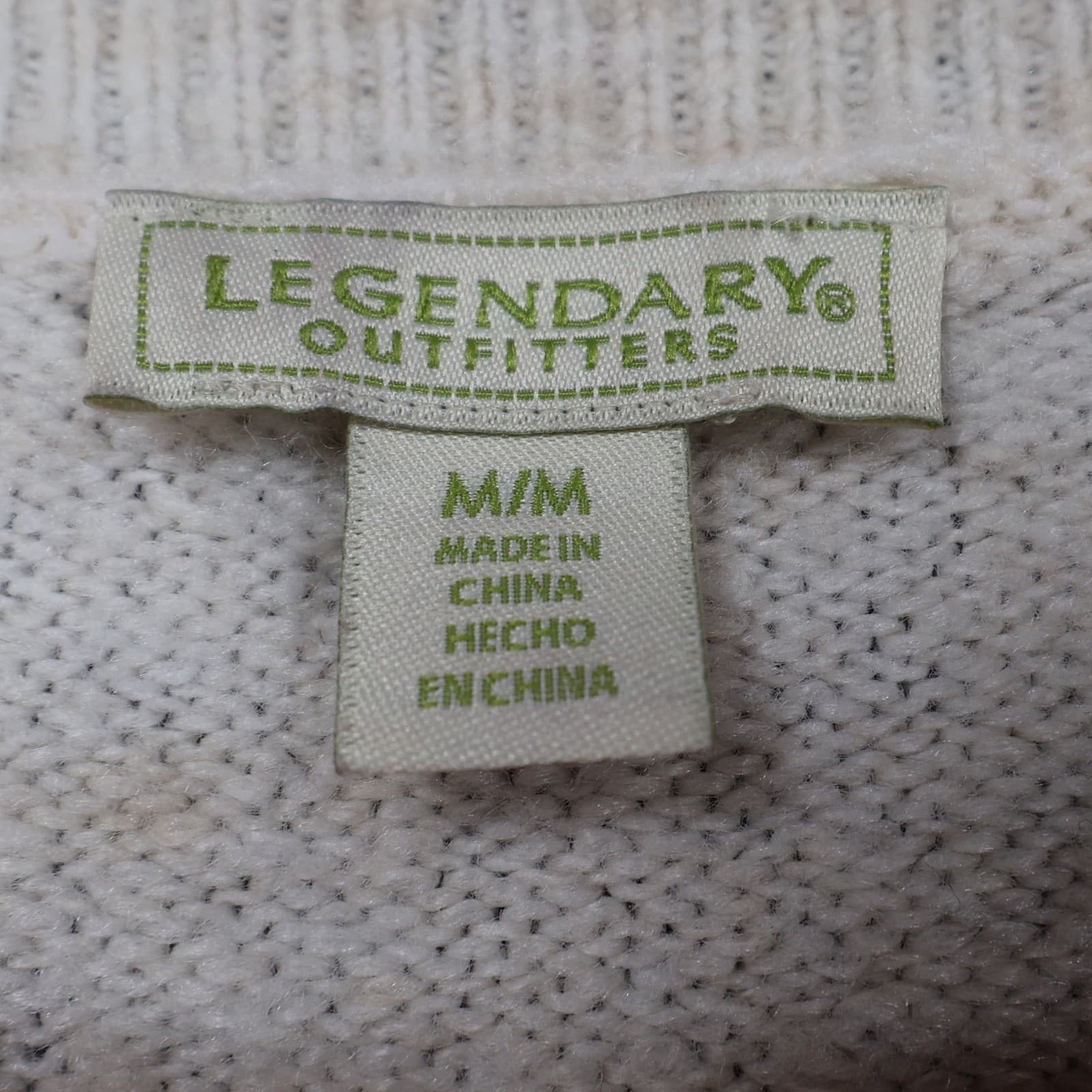 Legendary Outfitters Sweater Womens M Cream Acrylic Blend Relaxed Crewneck Cozy - Thumbnail 7