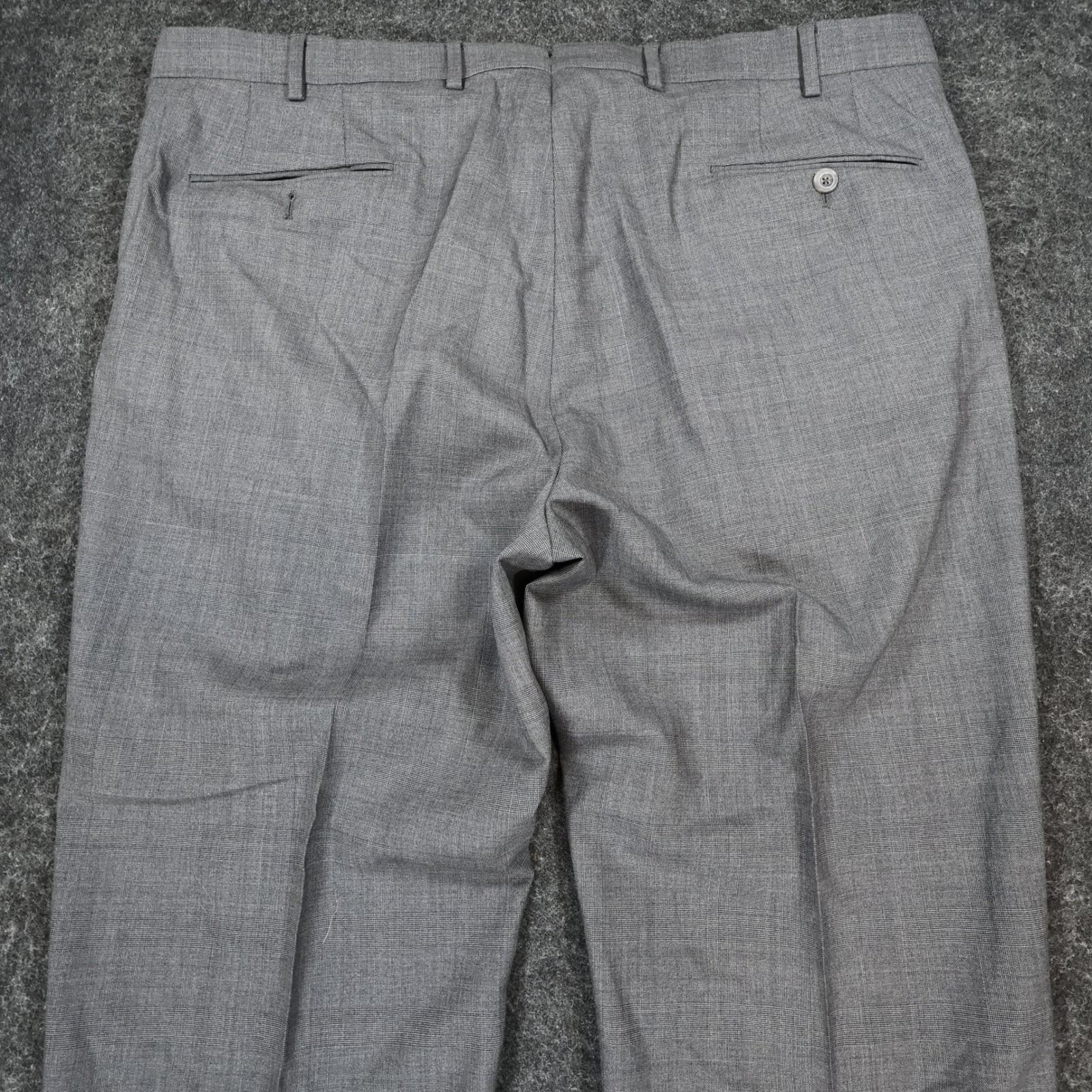 J. Hilburn Dress Pants Mens W42 Grey Wool Vitale Barberis Canonico Slacks - Thumbnail 10
